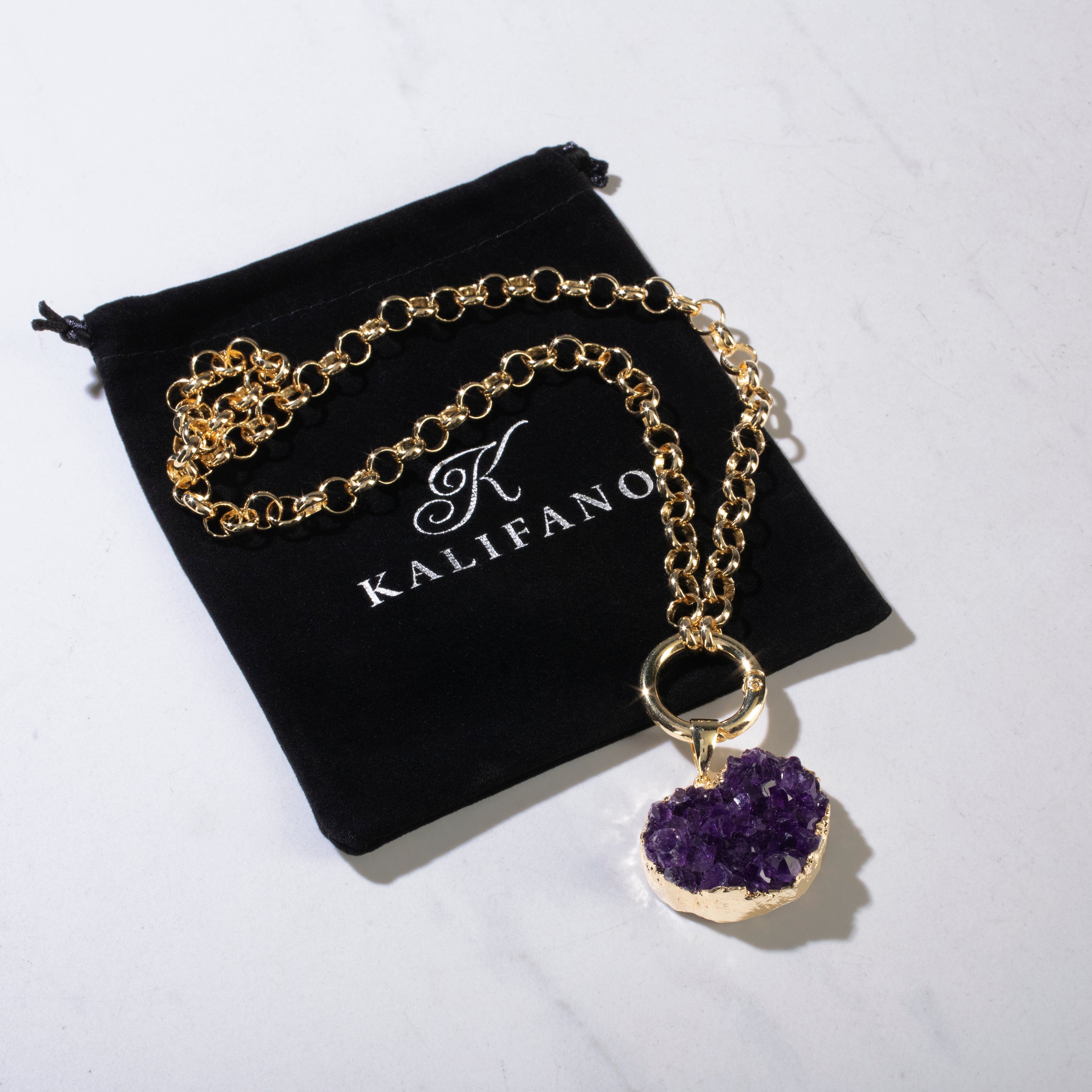 Druzy Amethyst Heart Necklace