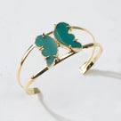 Green Agate Butterfly Cuff Bracelet