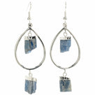 Kyanite Crystal Drop Earrings with French Hook