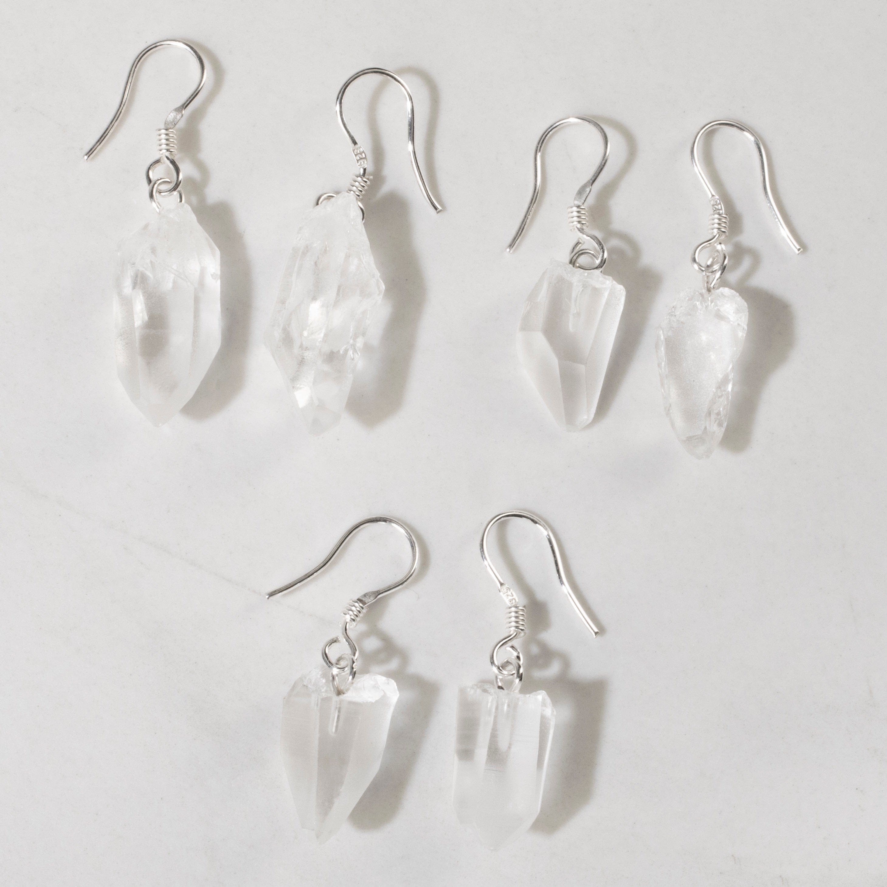 KALIFANO Crystal Jewelry Natural Quartz Sterling Silver Earrings CJE-SILV-QZ