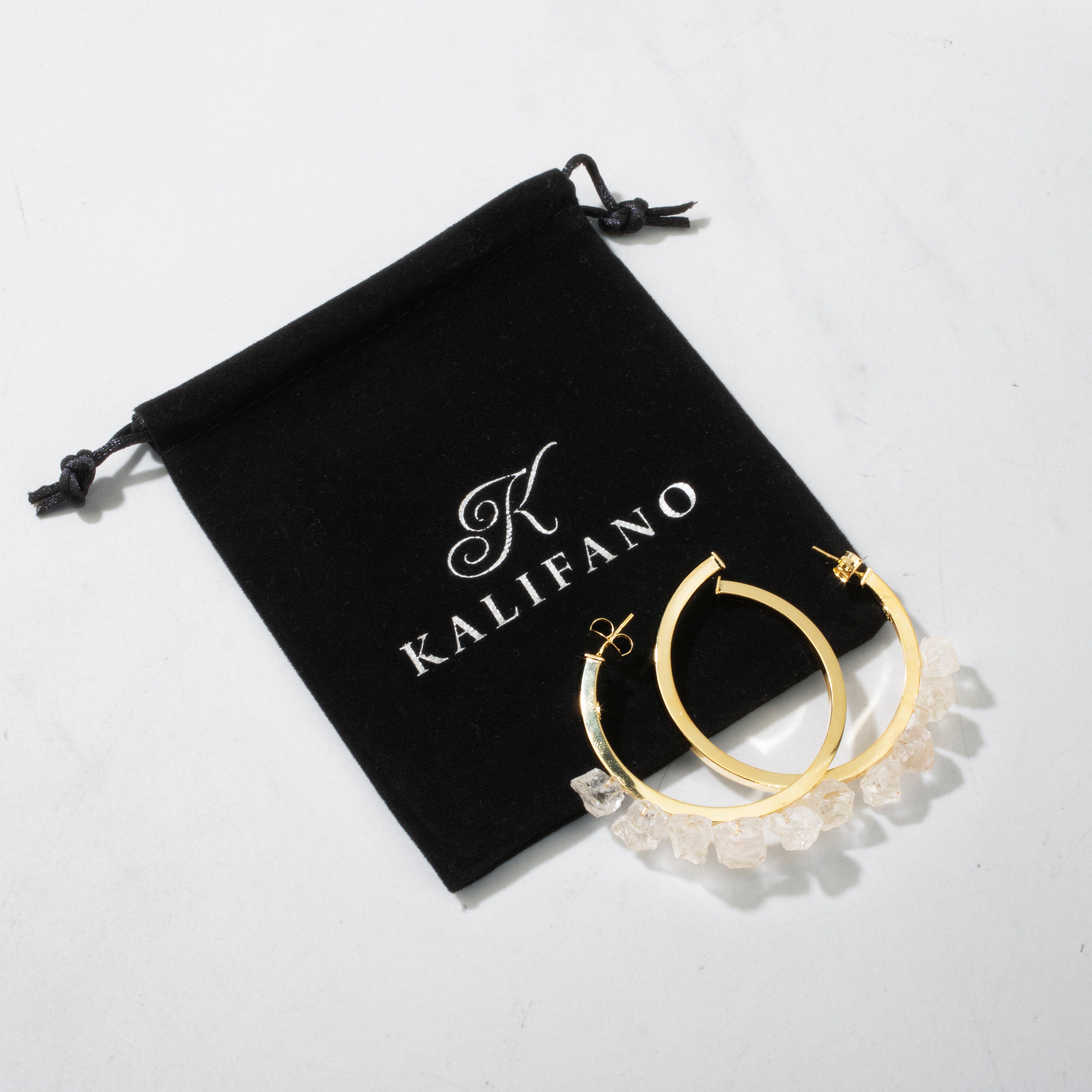 KALIFANO Crystal Jewelry Quartz Hoop Earrings CJE.QHE