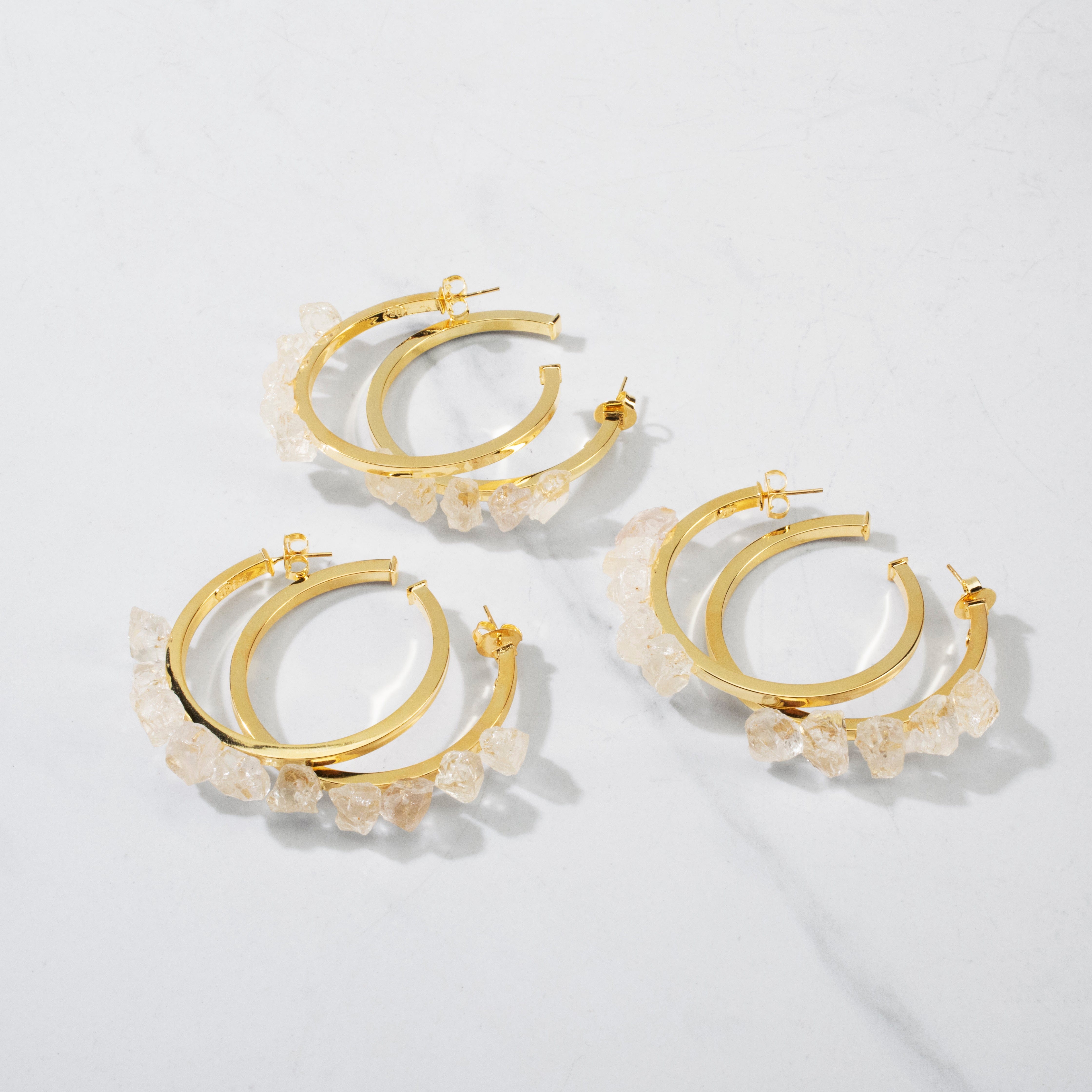 KALIFANO Crystal Jewelry Quartz Hoop Earrings CJE.QHE