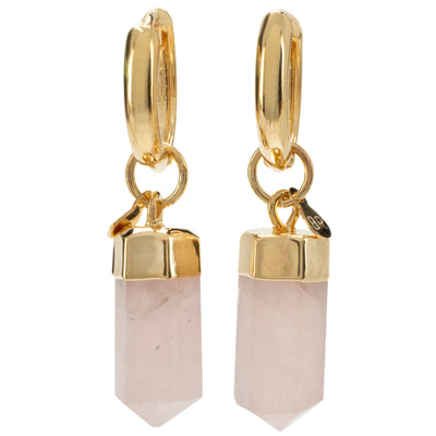 KALIFANO Crystal Jewelry Rose Quartz Drop Earrings CJE-1506-RQ