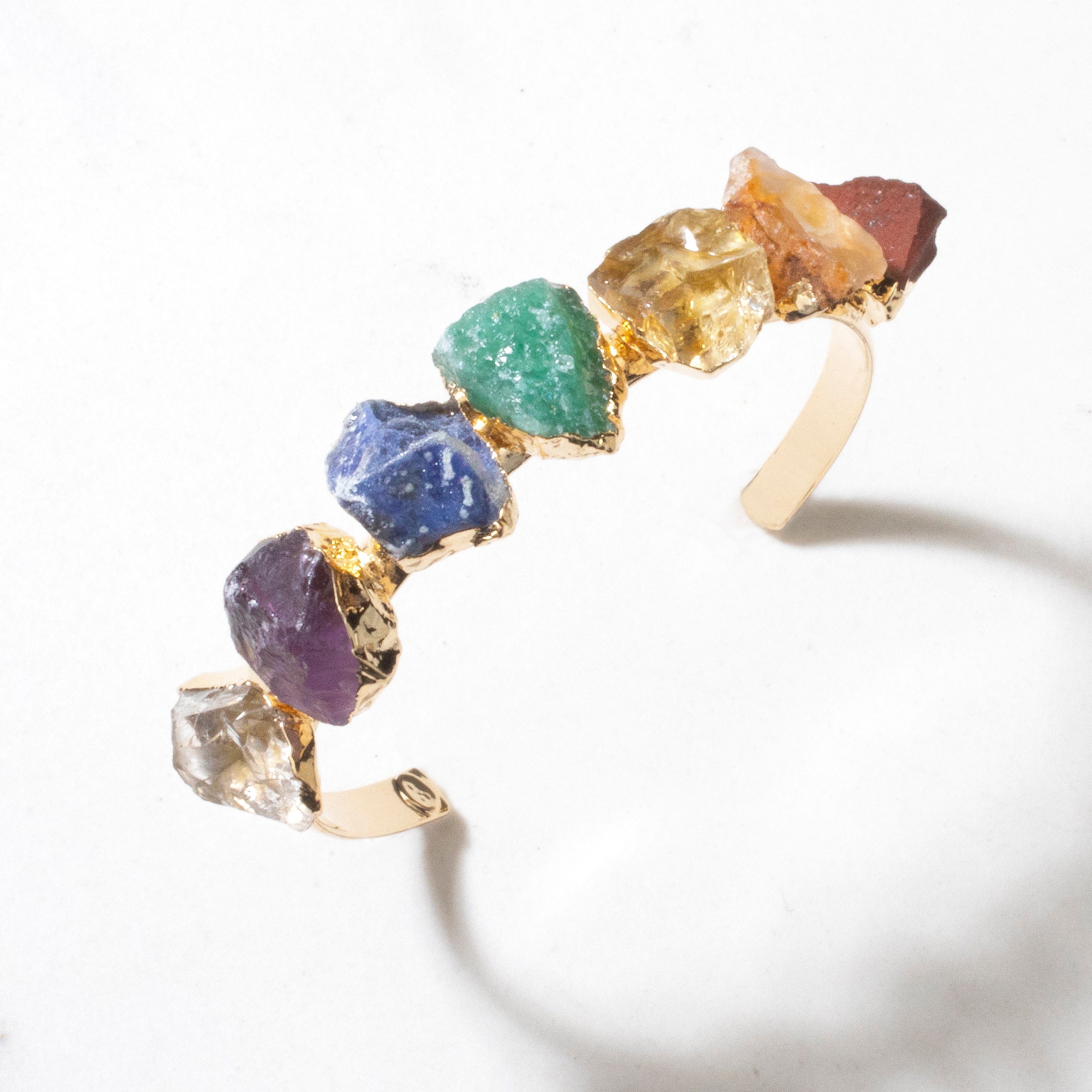 Kalifano Crystal Jewelry Seven Chakra Cuff Bracelet CJB-1005-MT