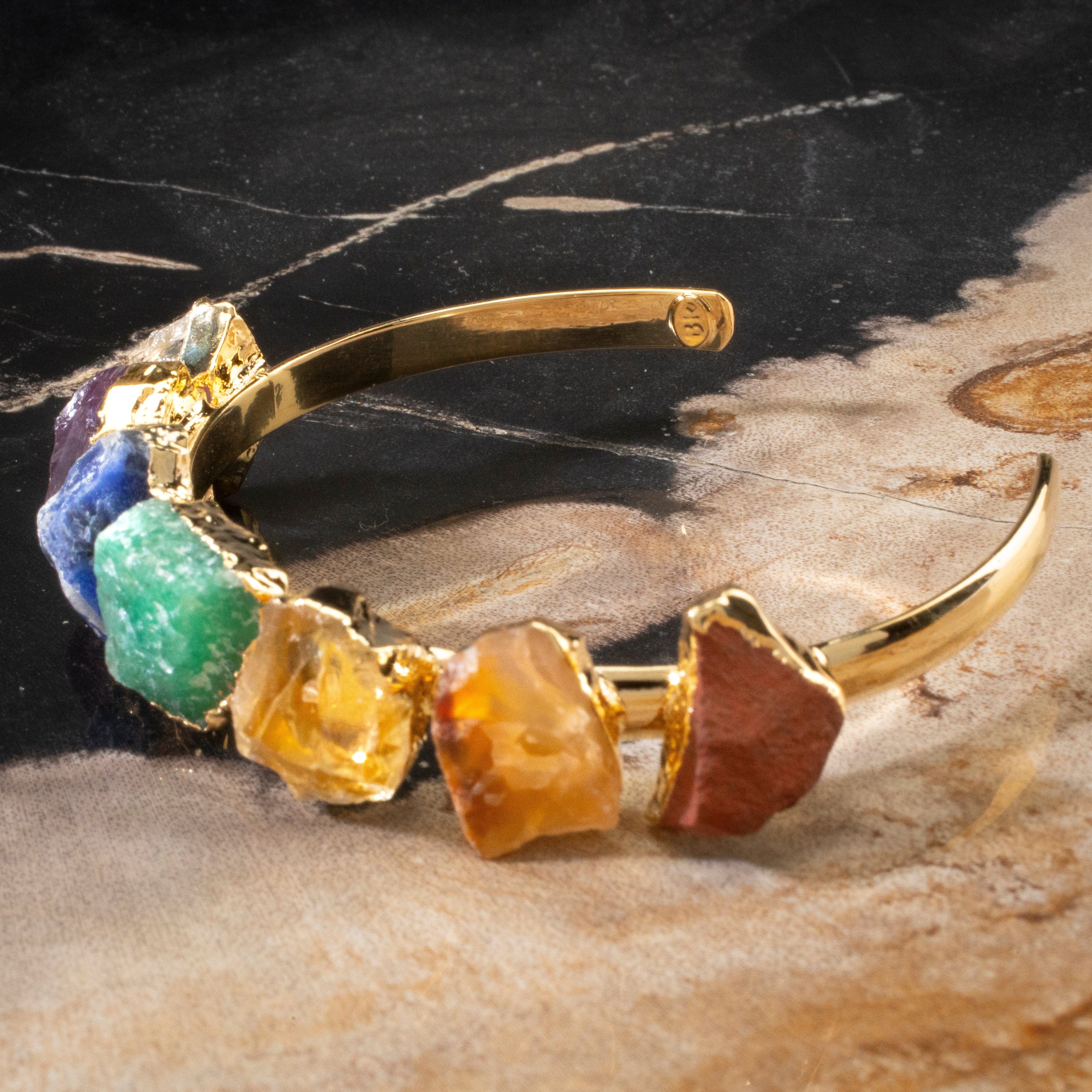 Kalifano Crystal Jewelry Seven Chakra Cuff Bracelet CJB-1005-MT