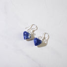 Sodalite Heart Sterling Silver Earrings