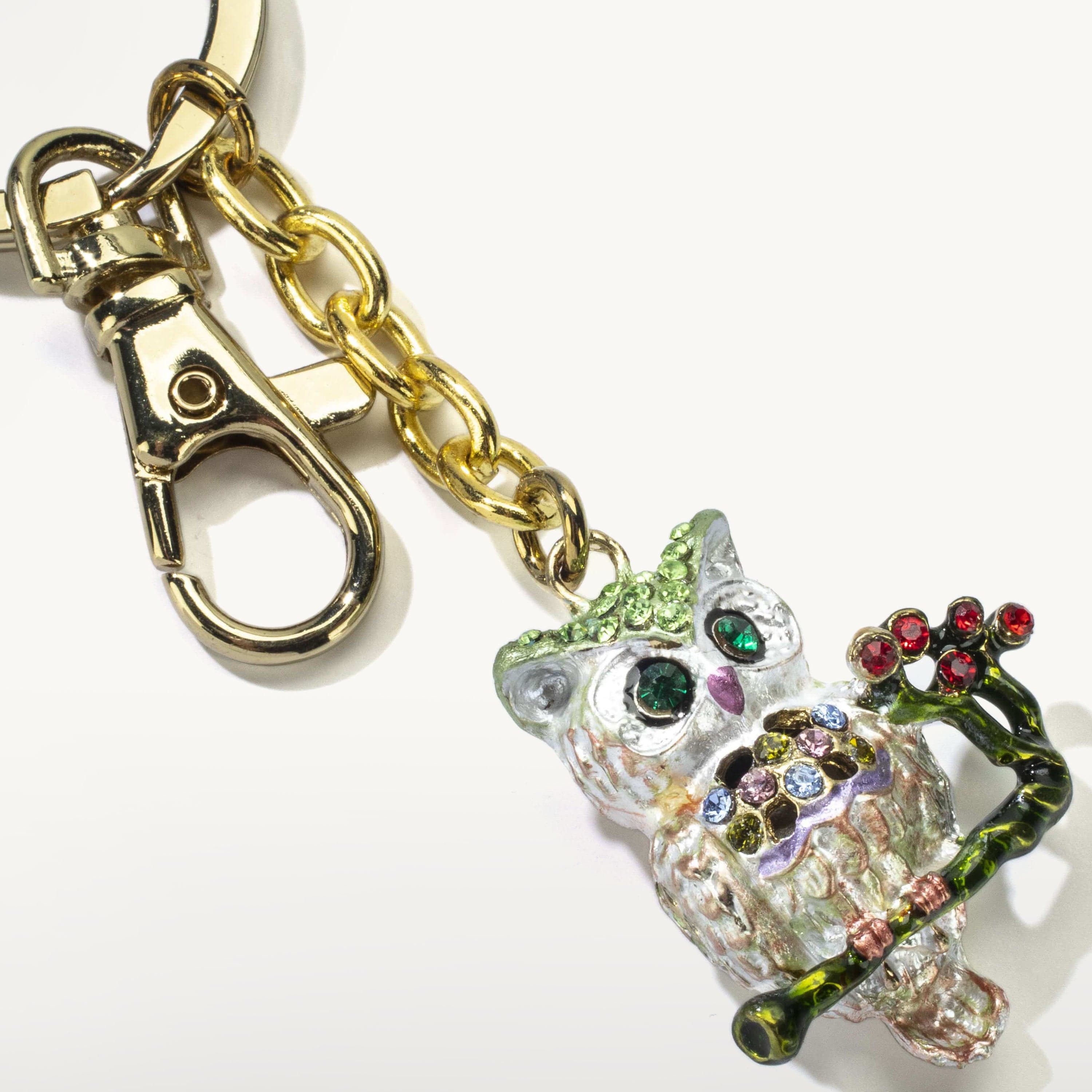 Kalifano Crystal Keychains Owl Keychain made with Swarovski Crystals SKC-105