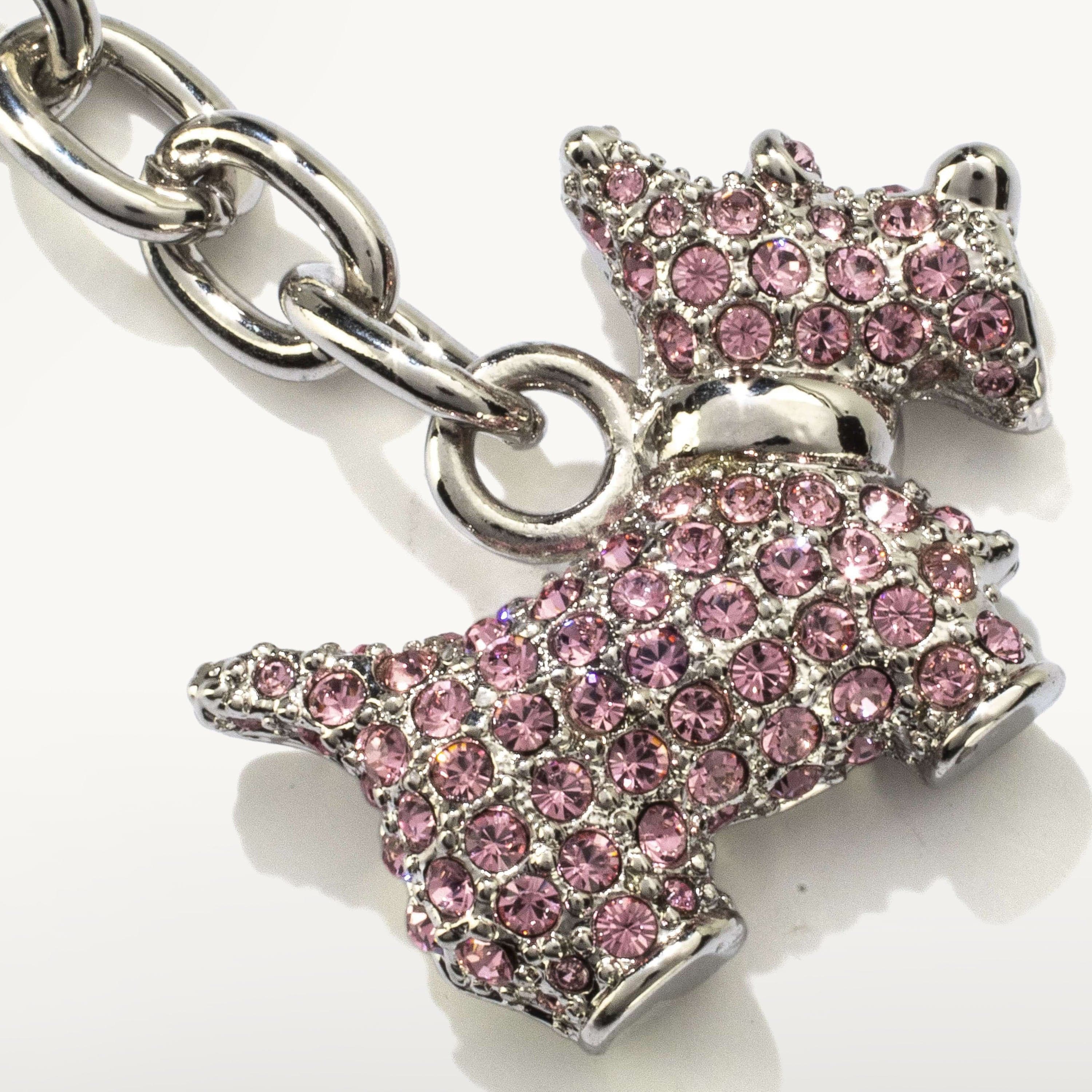 Kalifano Crystal Keychains Pink Scottish Terrier Keychain made with Swarovski Crystals SKC-058