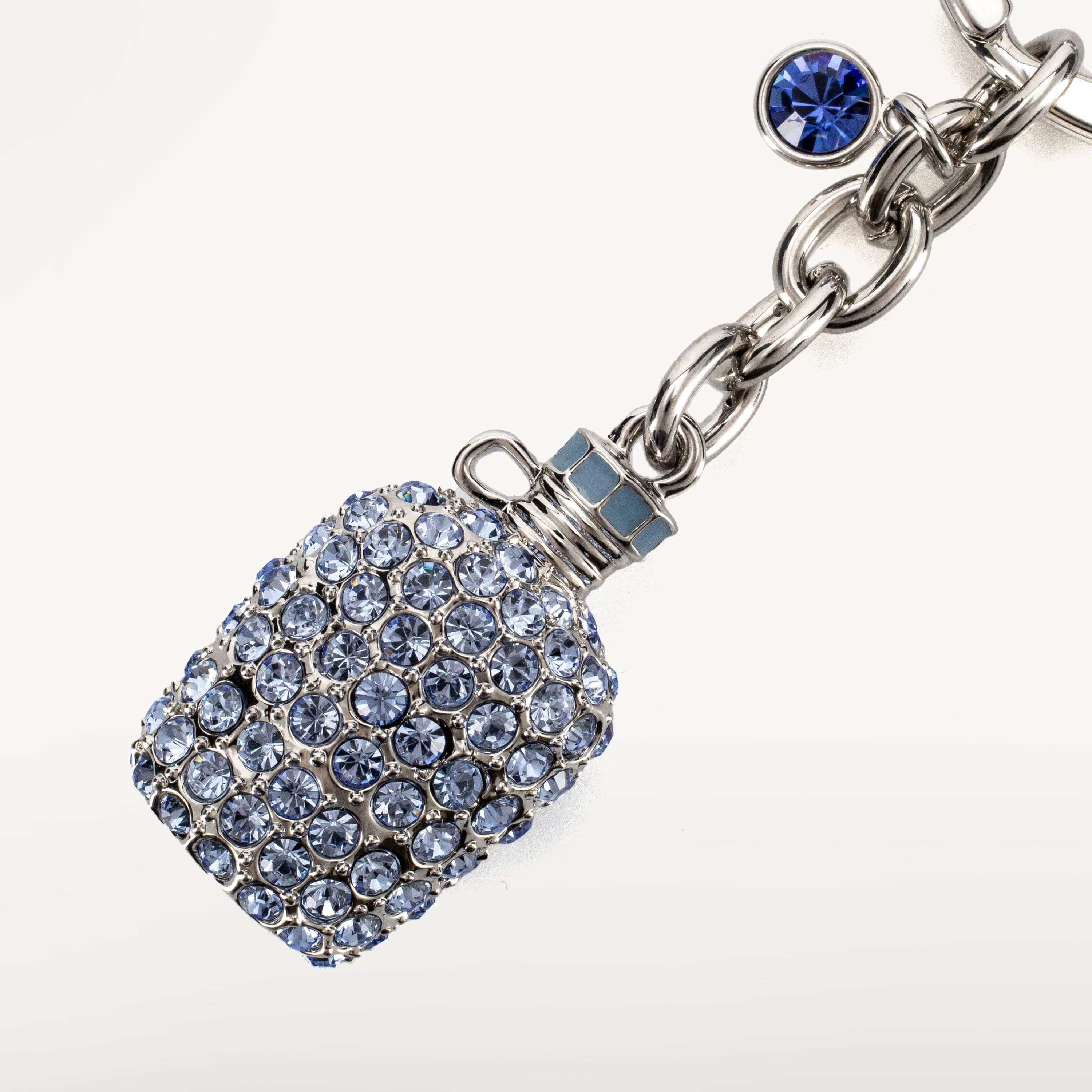 Kalifano Crystal Keychains Sapphire Bottle Keychain made with Swarovski Crystals SKC-083