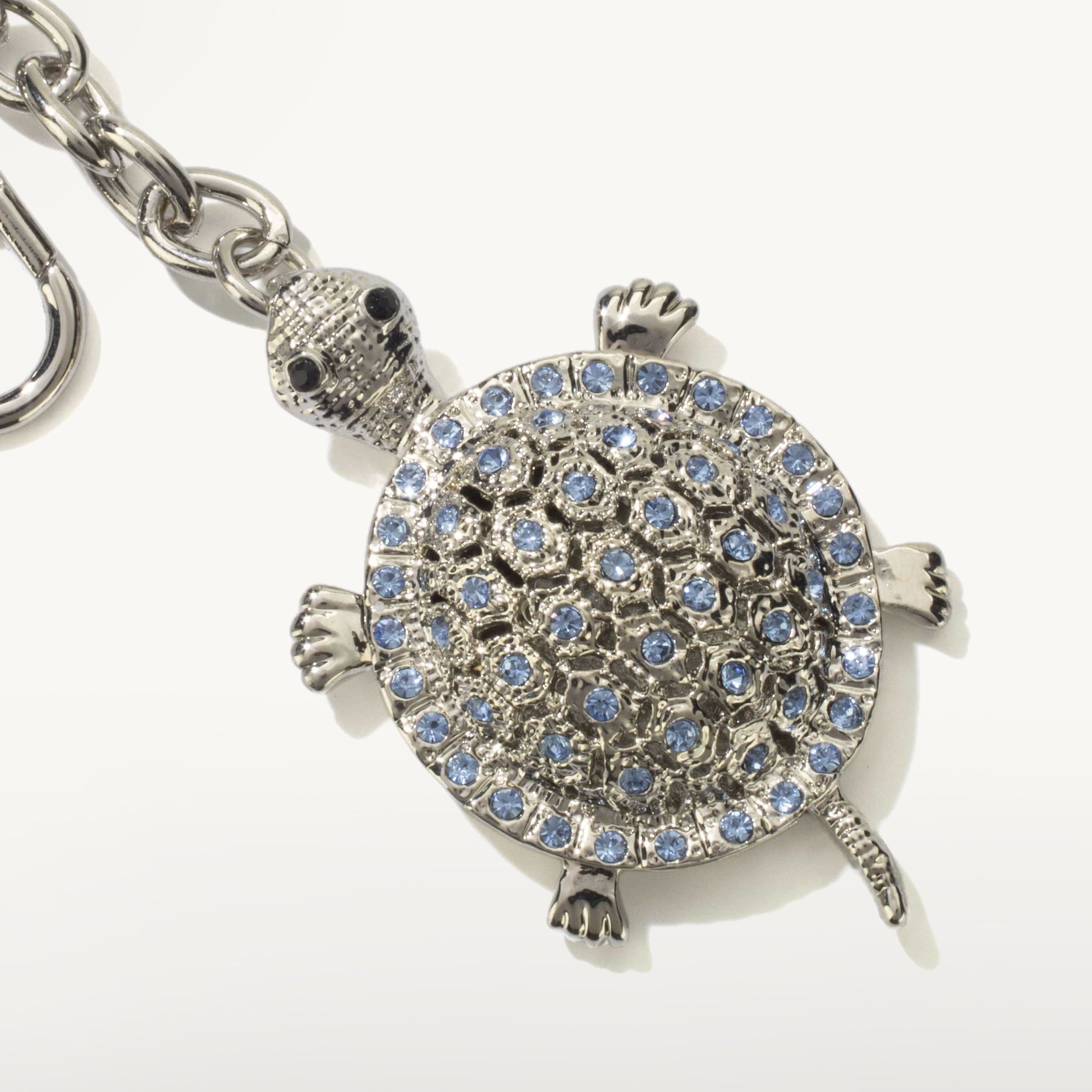 Kalifano Crystal Keychains Sapphire Turtle Keychain made with Swarovski Crystals SKC-112