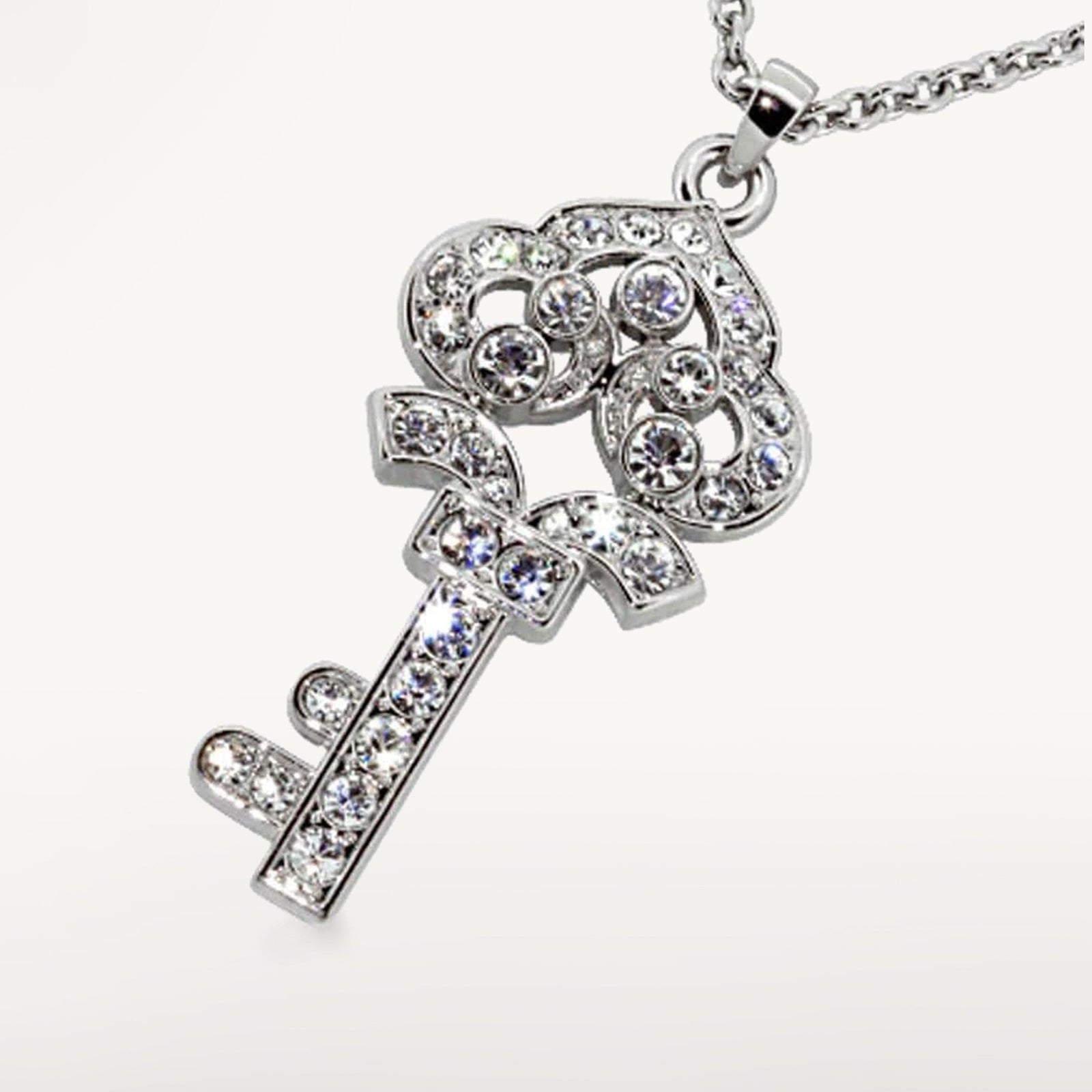 Kalifano Crystal Keychains SN-001 - Silver Crown Necklace made with Swarovski Crystals SN-001
