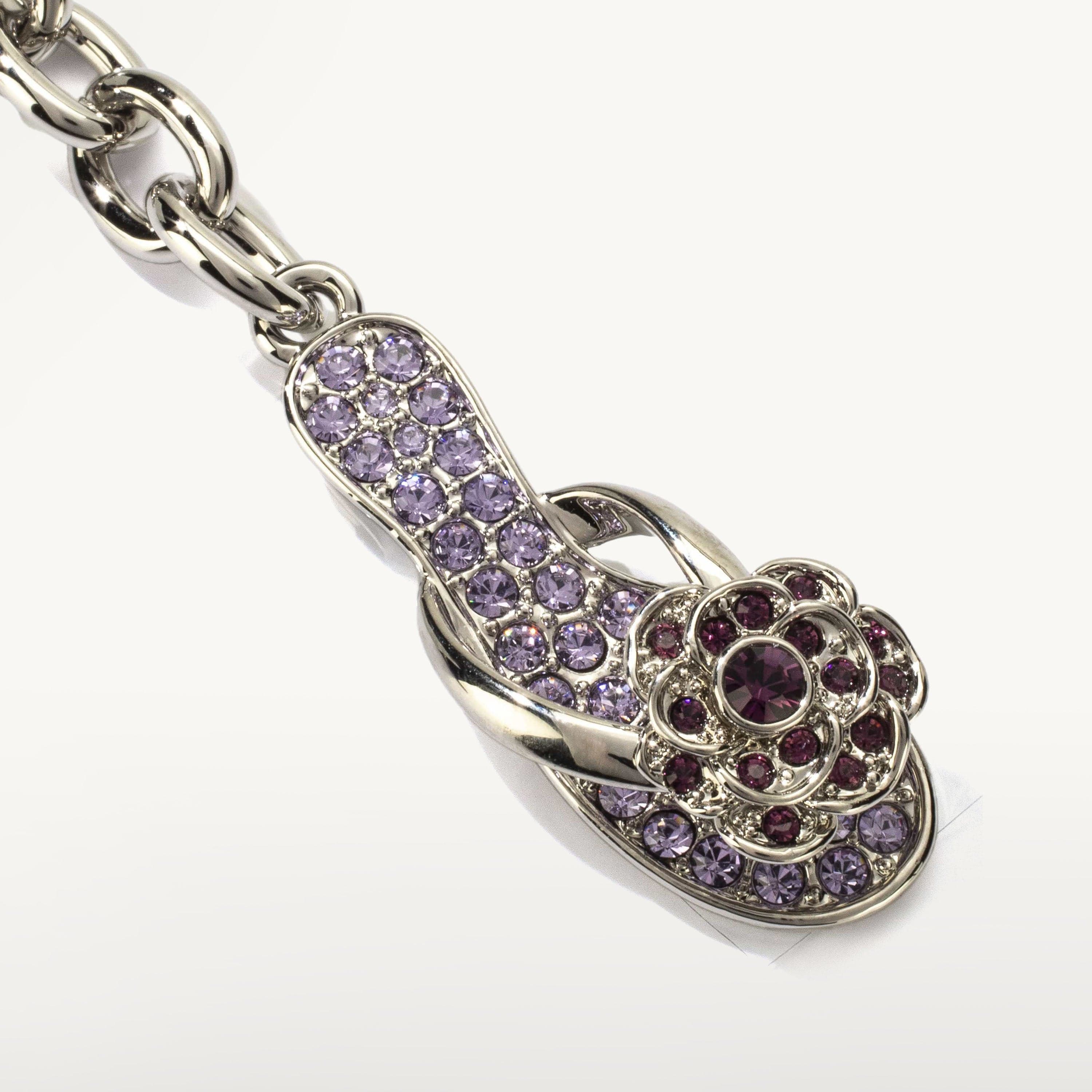 Kalifano Crystal Keychains Violet Slipper Keychain made with Swarovski Crystals SKC-096