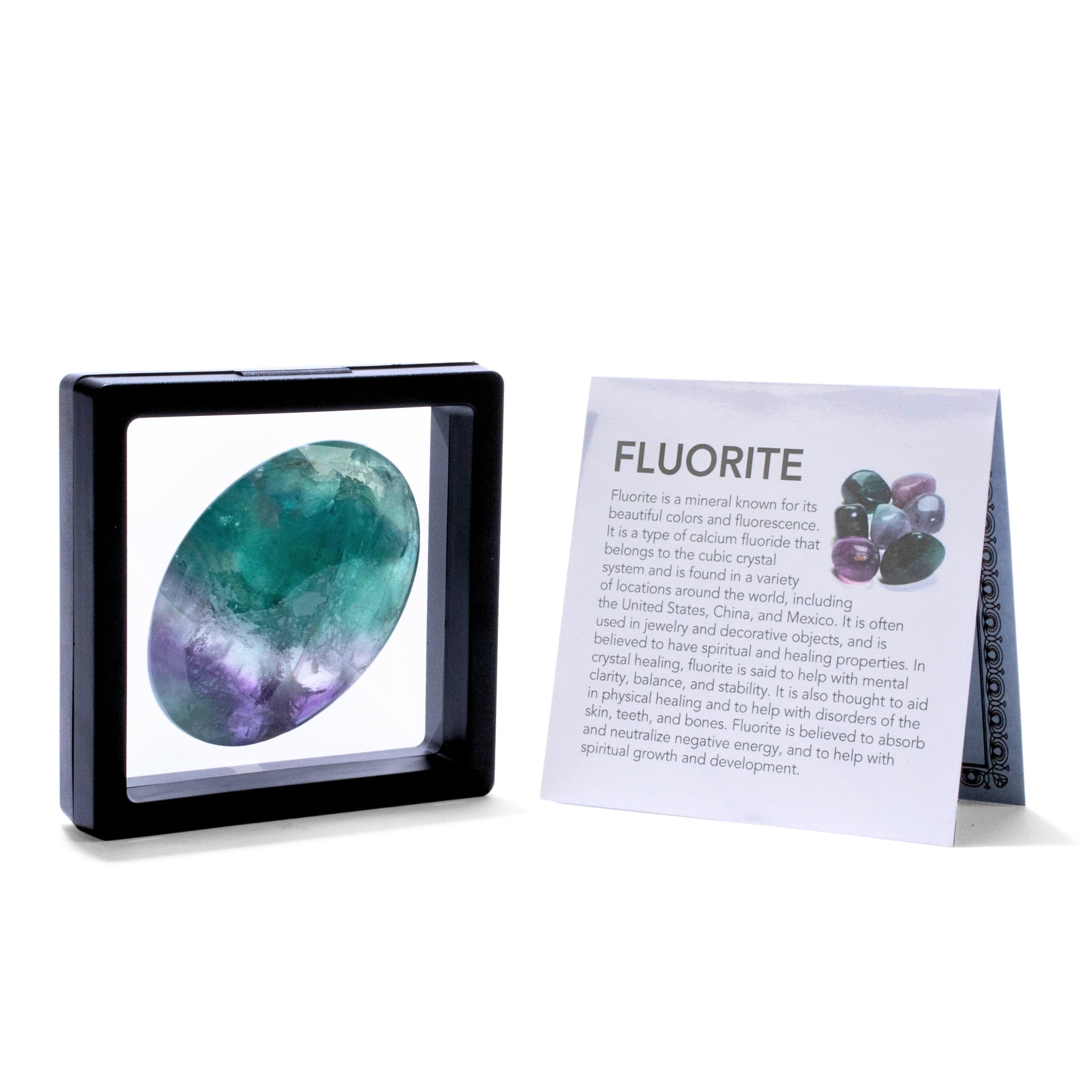 KALIFANO Fluorite Fluorite Palm Stone PS60-FL