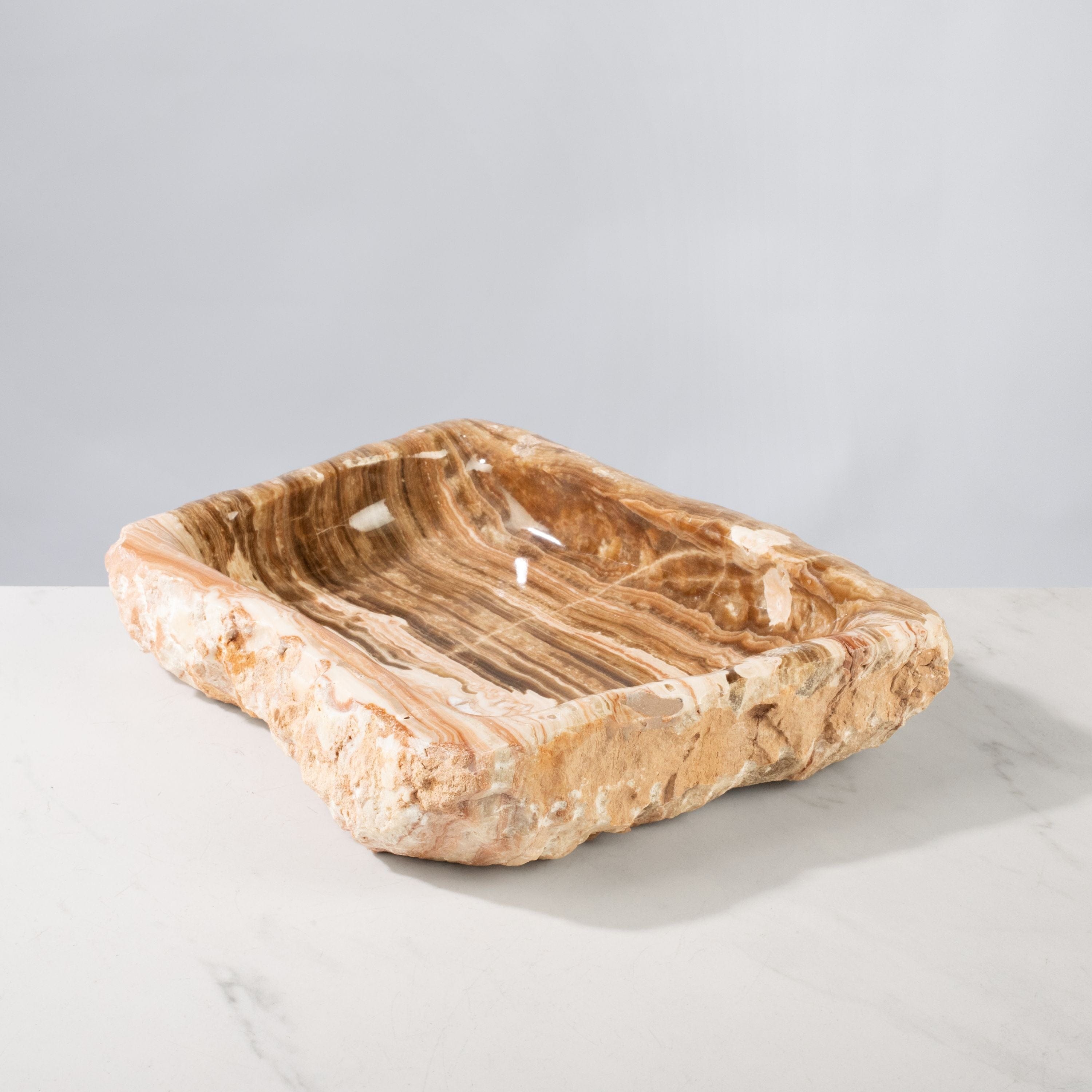 Kalifano Fossils & Minerals Aragonite Bowl from Morocco - 12.5" / 9.6 lbs BAR1600.001