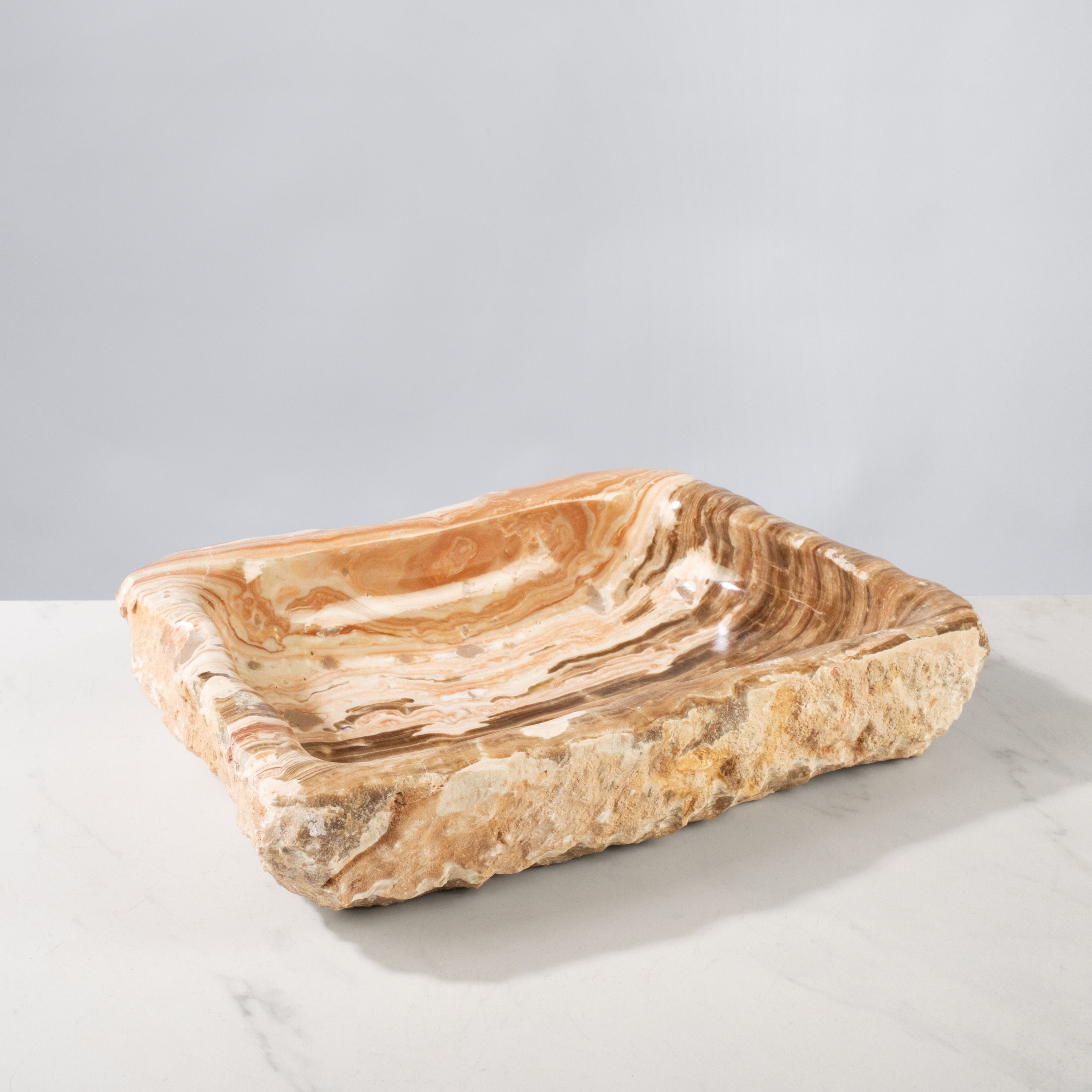 Kalifano Fossils & Minerals Aragonite Bowl from Morocco - 12.5" / 9.6 lbs BAR1600.001
