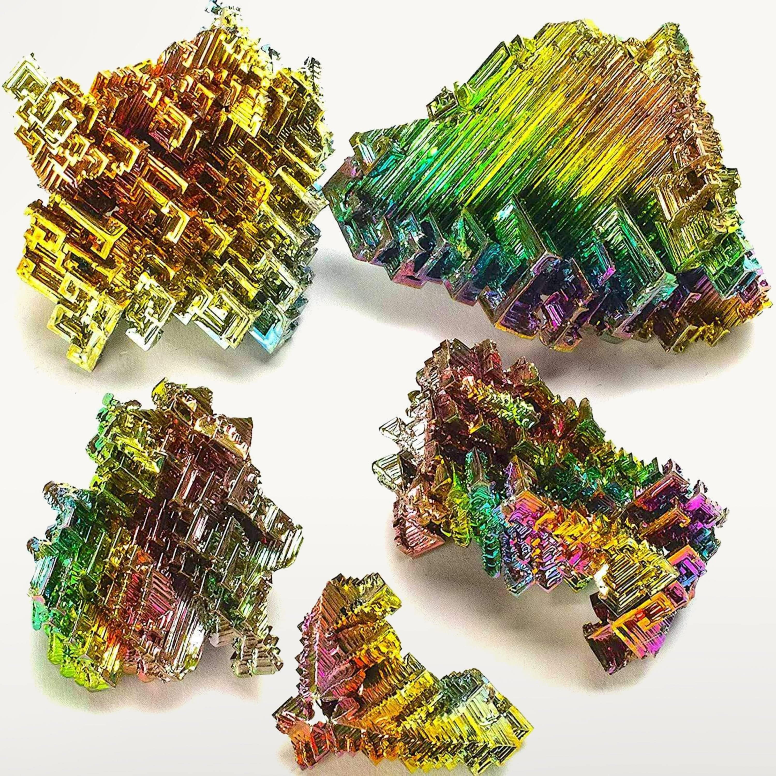 Kalifano Fossils & Minerals Bismuth Bundle 500 carats inside collectors glass box B79