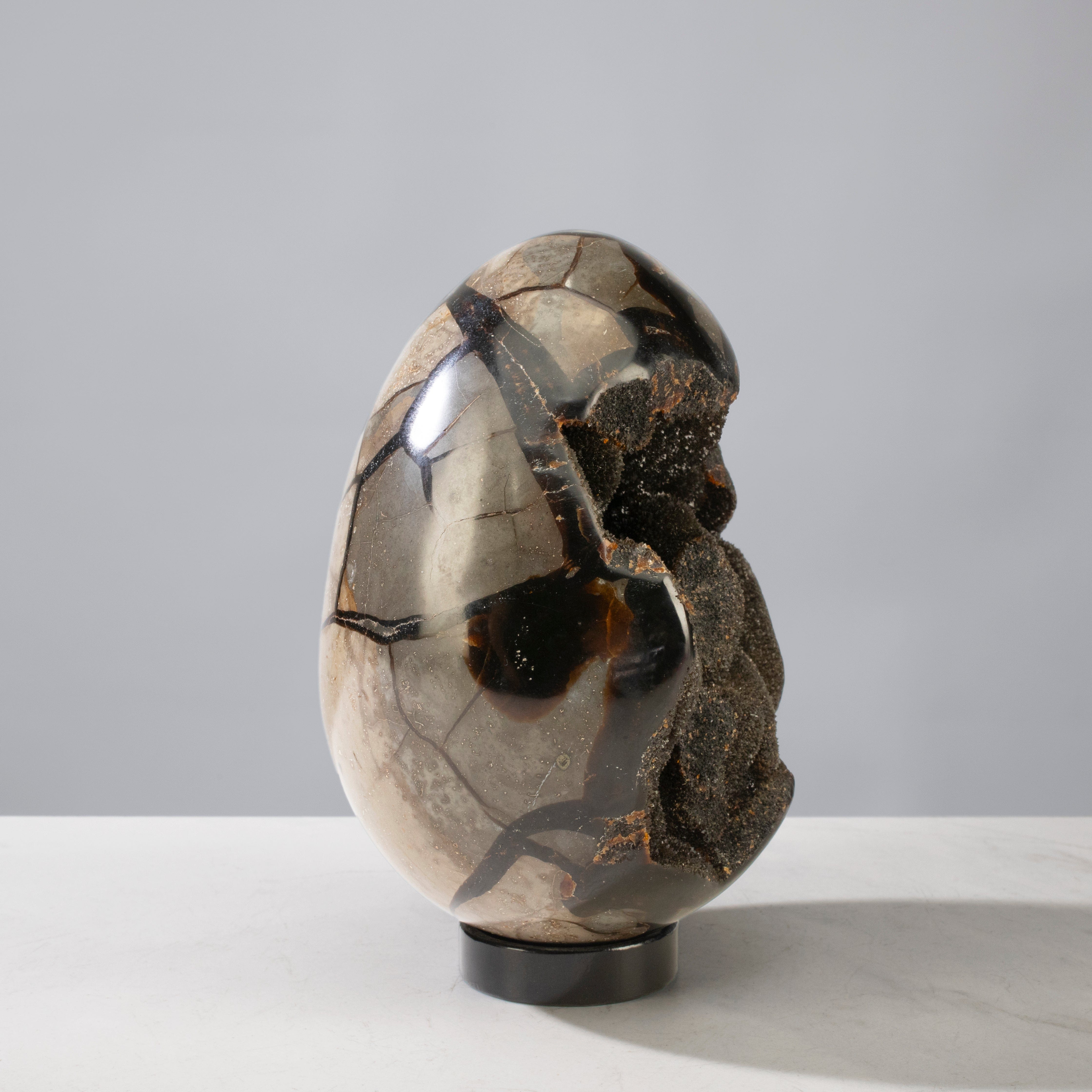 Kalifano Fossils & Minerals Natural Septarian Druzy Dragon Egg from Madagascar - 6" / 1,450 grams DE700-SP