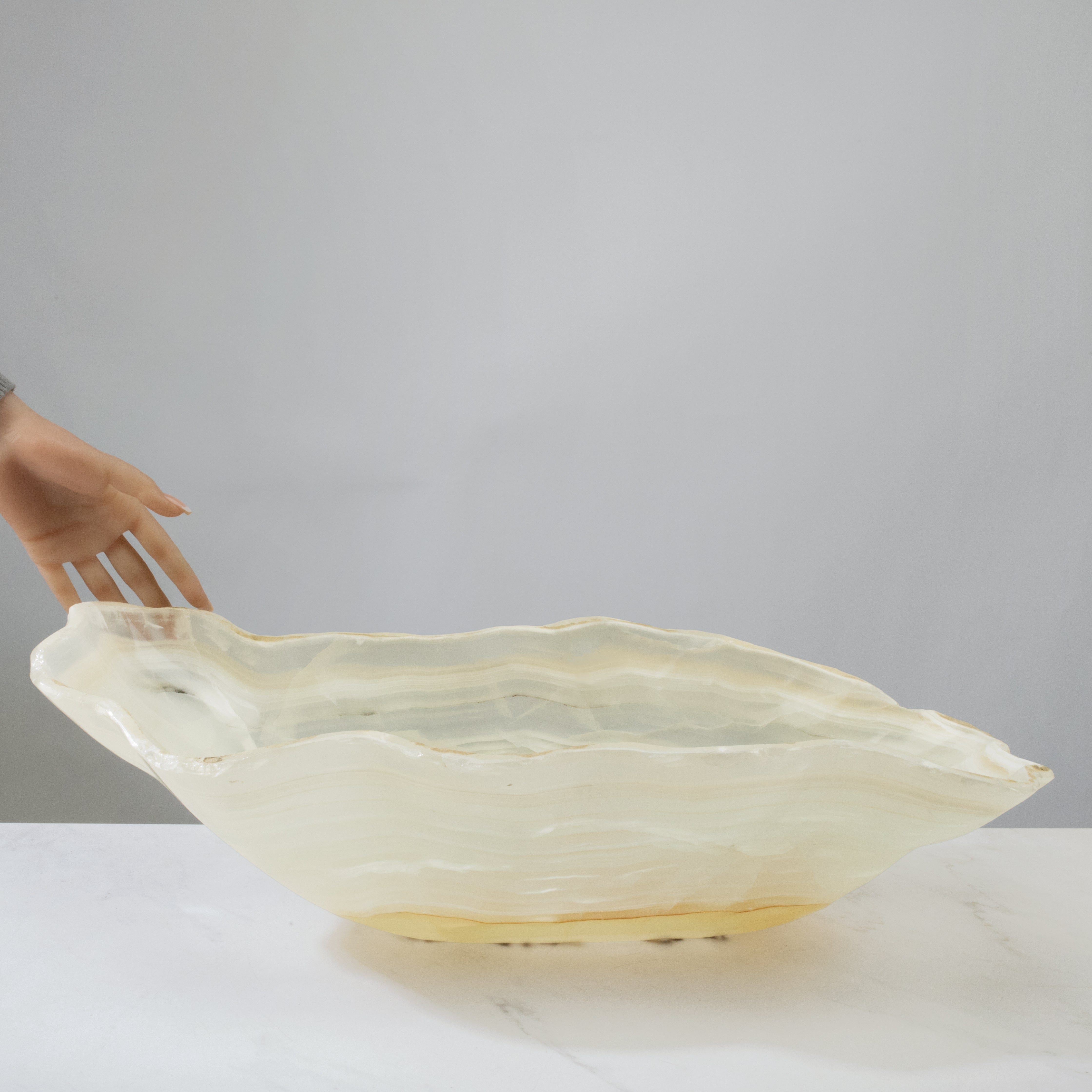 Kalifano Gemstone Bowl Amber Onyx Bowl - 23 in BOX10400.001
