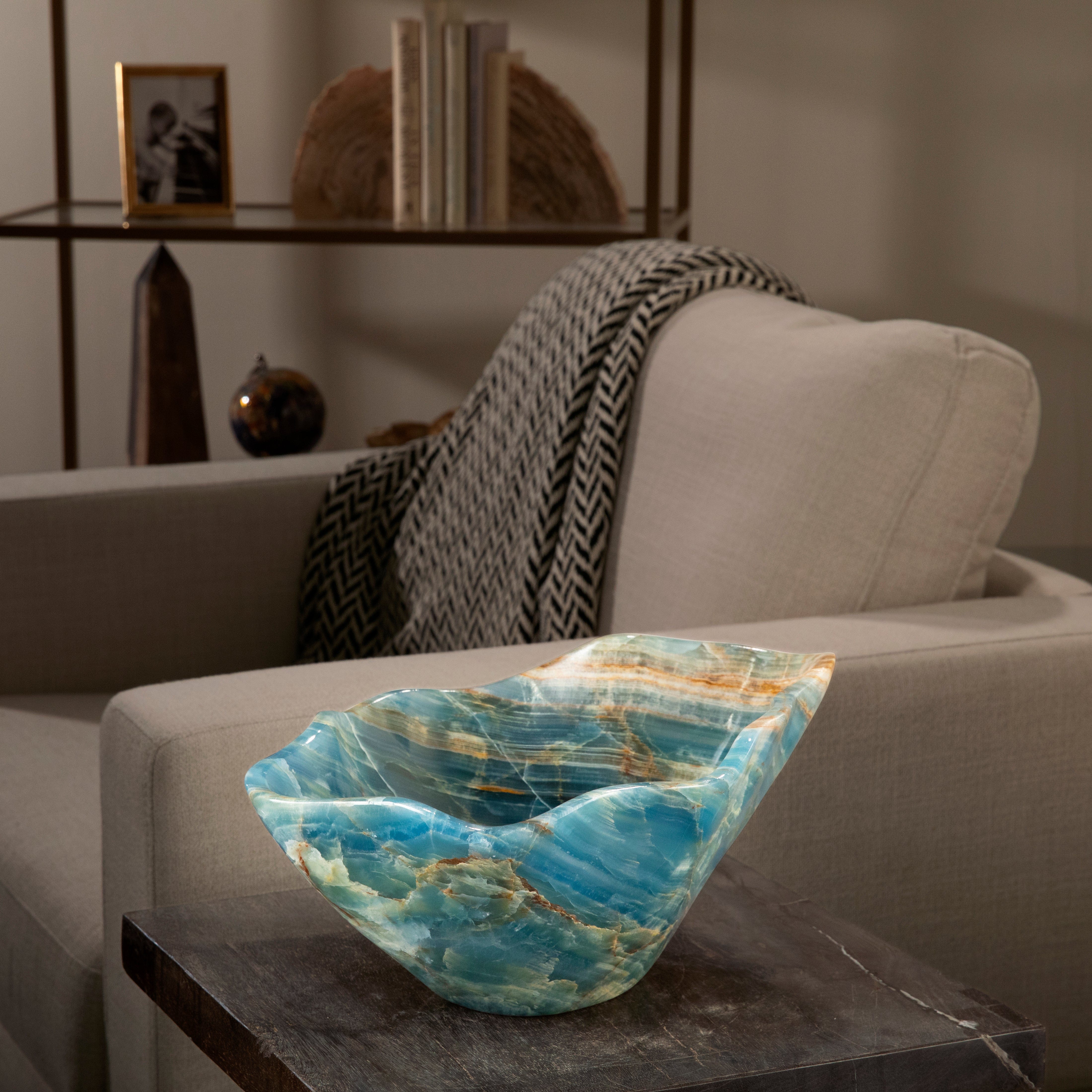 Blue Onyx Bowl - 39 in