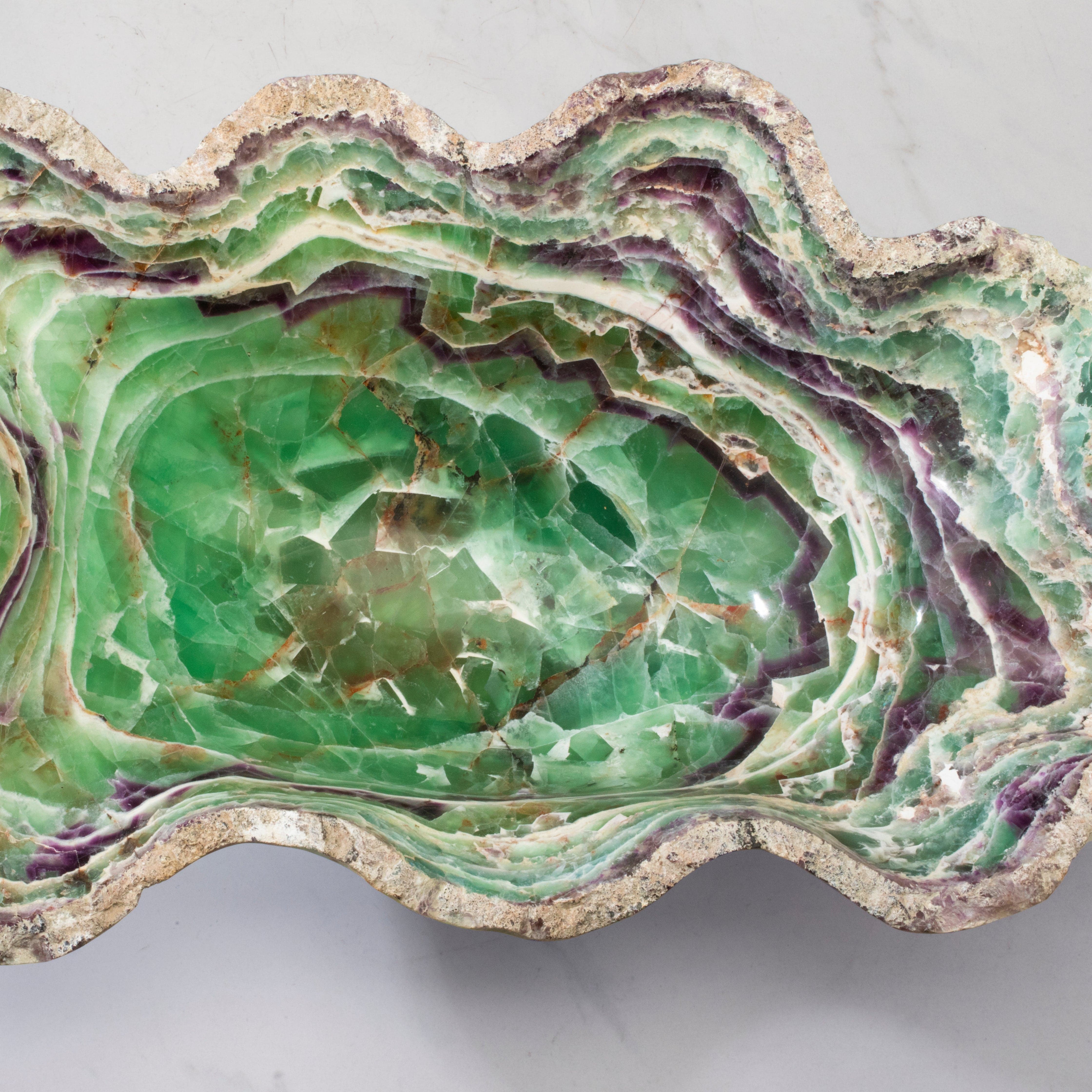 Kalifano Gemstone Bowl Fluorite Onyx Bowl - 19 in BFL36000.001