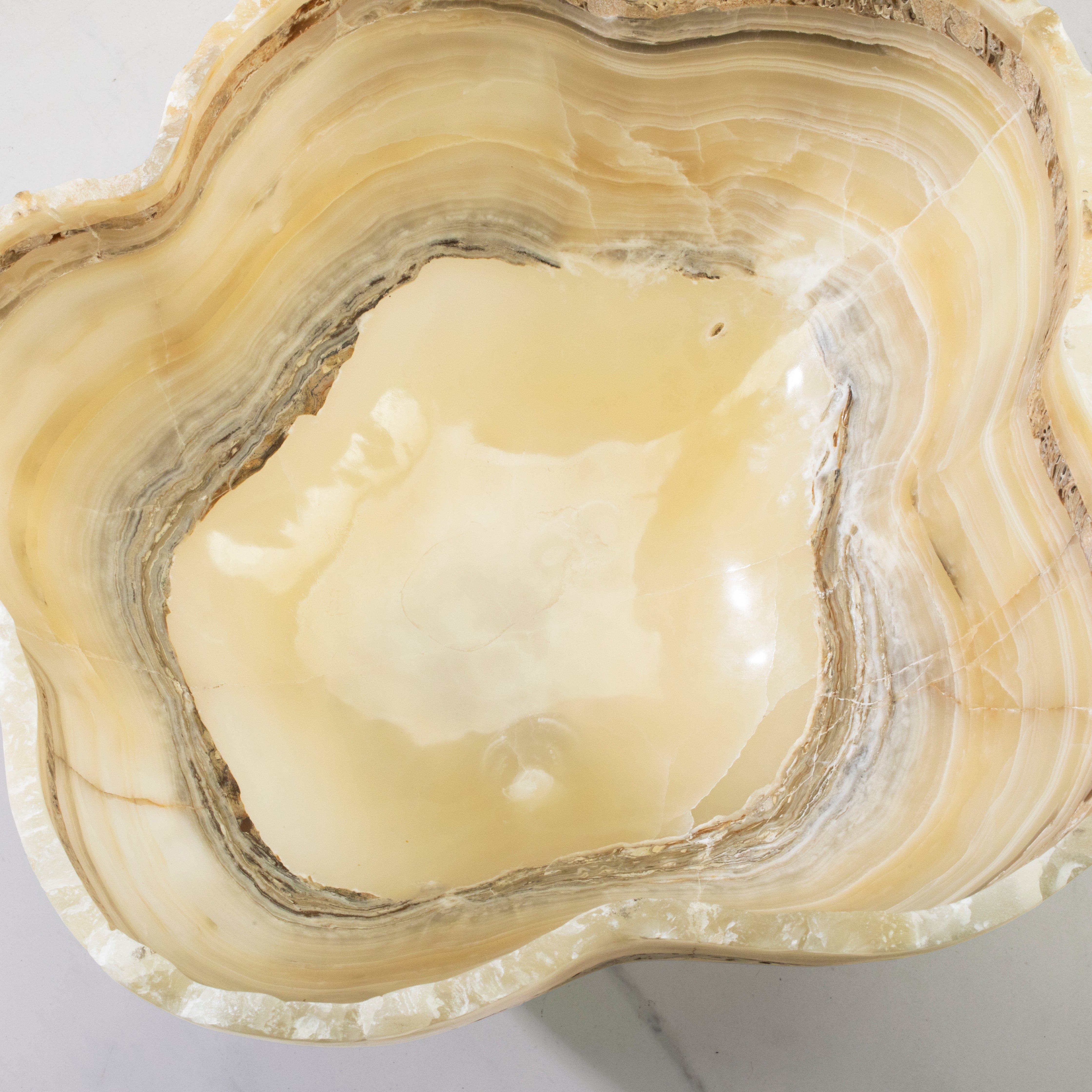 Kalifano Gemstone Bowl Grey Onyx Bowl - 17 in BOX10400.002