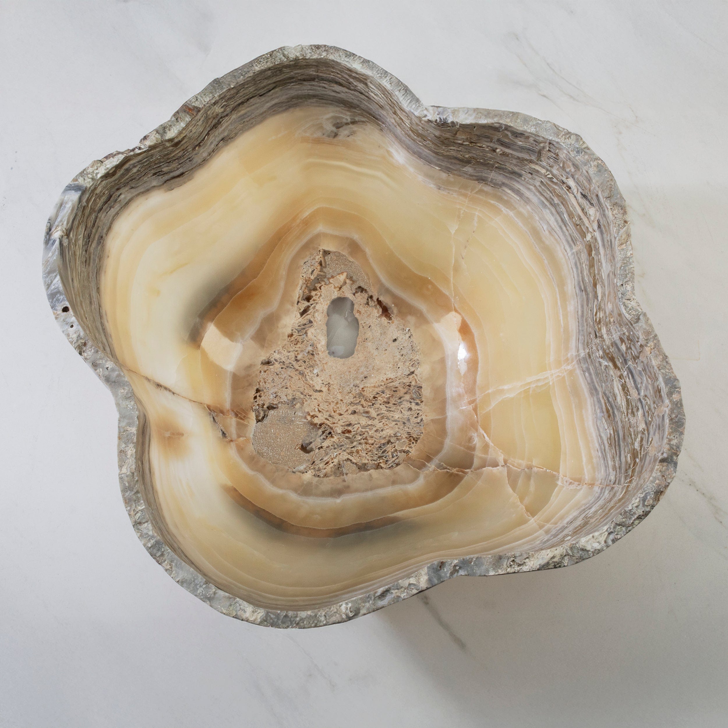 Kalifano Gemstone Bowl Grey Onyx Bowl - 17 in BOX9600.004