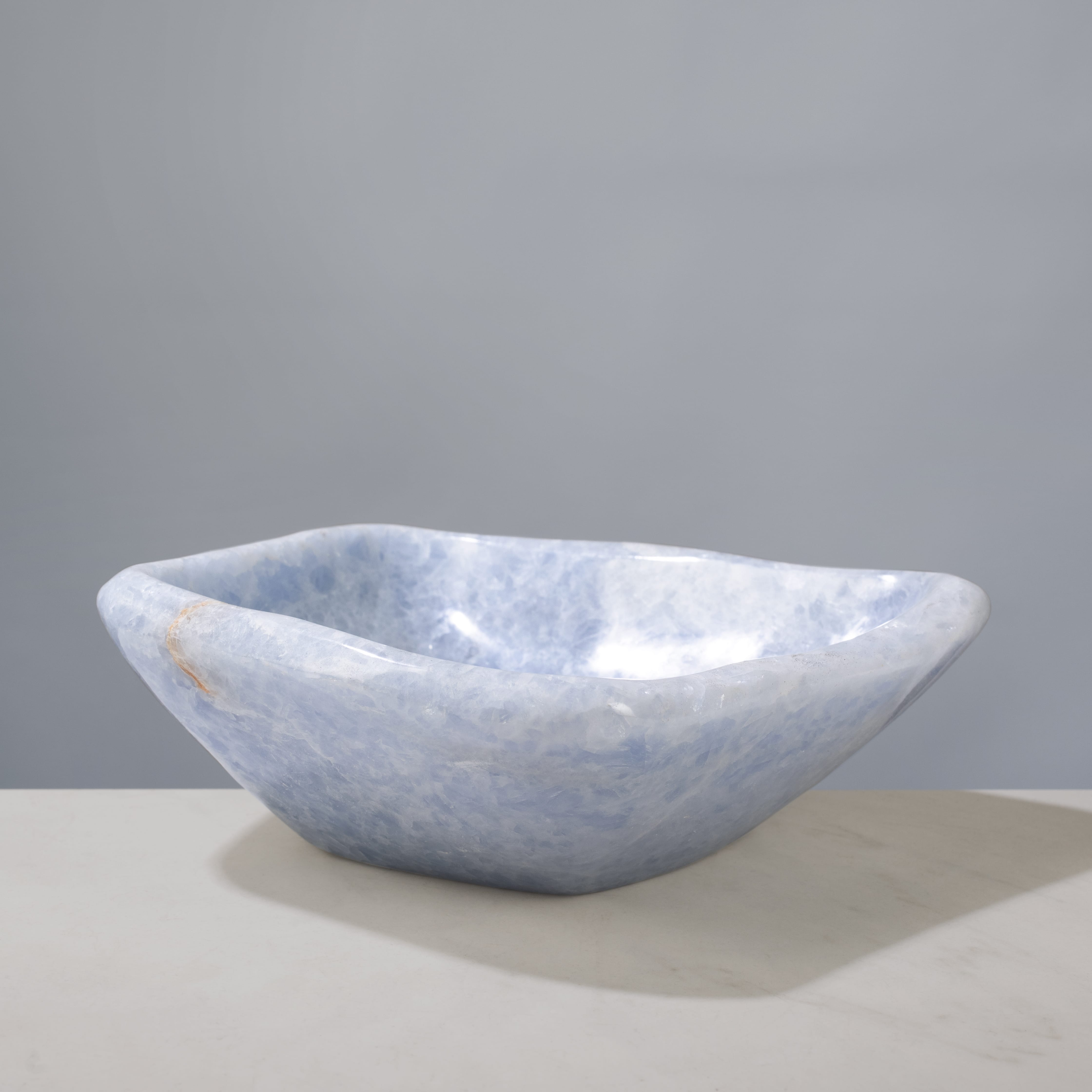 Kalifano Gemstone Bowls Blue Calcite Bowl from Madagascar - 8.25" BOWL1000-BC.001