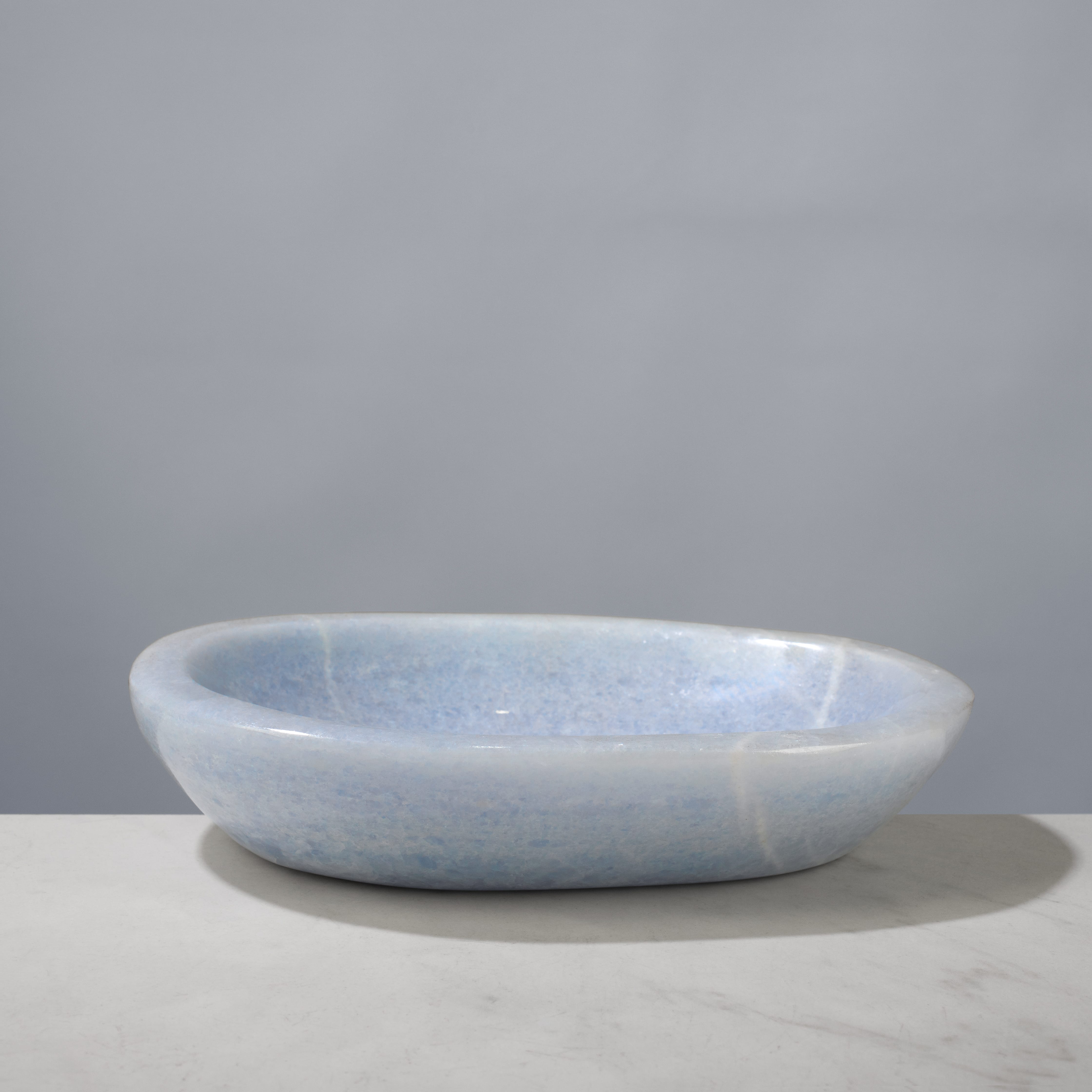 Kalifano Gemstone Bowls Blue Calcite Bowl from Madagascar - 8.75" BOWL840-BC.001