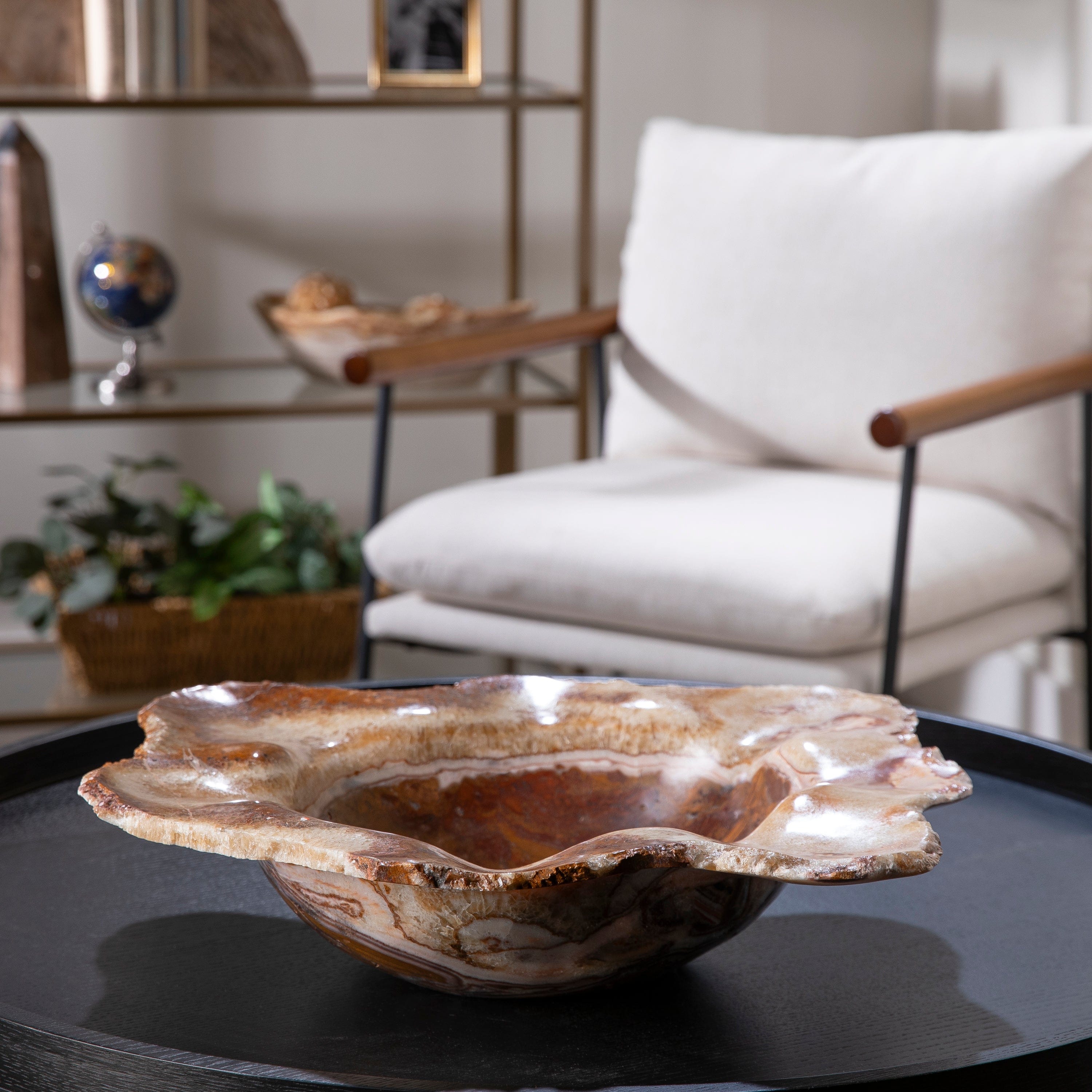 KALIFANO | Natural Multicolor Onyx Bowl 18