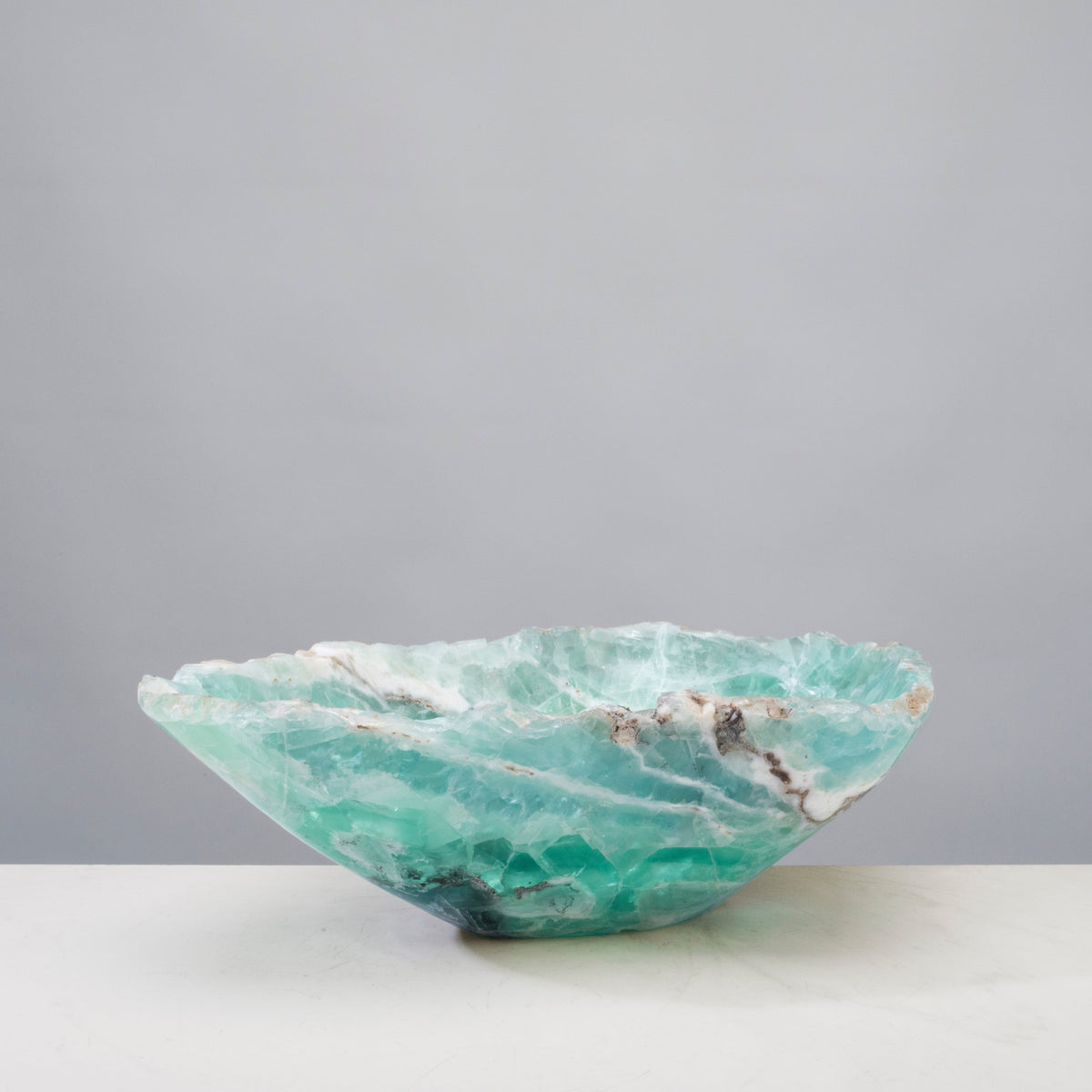 KALIFANO Gemstone Bowls Natural Green Fluorite Bowl 12" BFL7000.005
