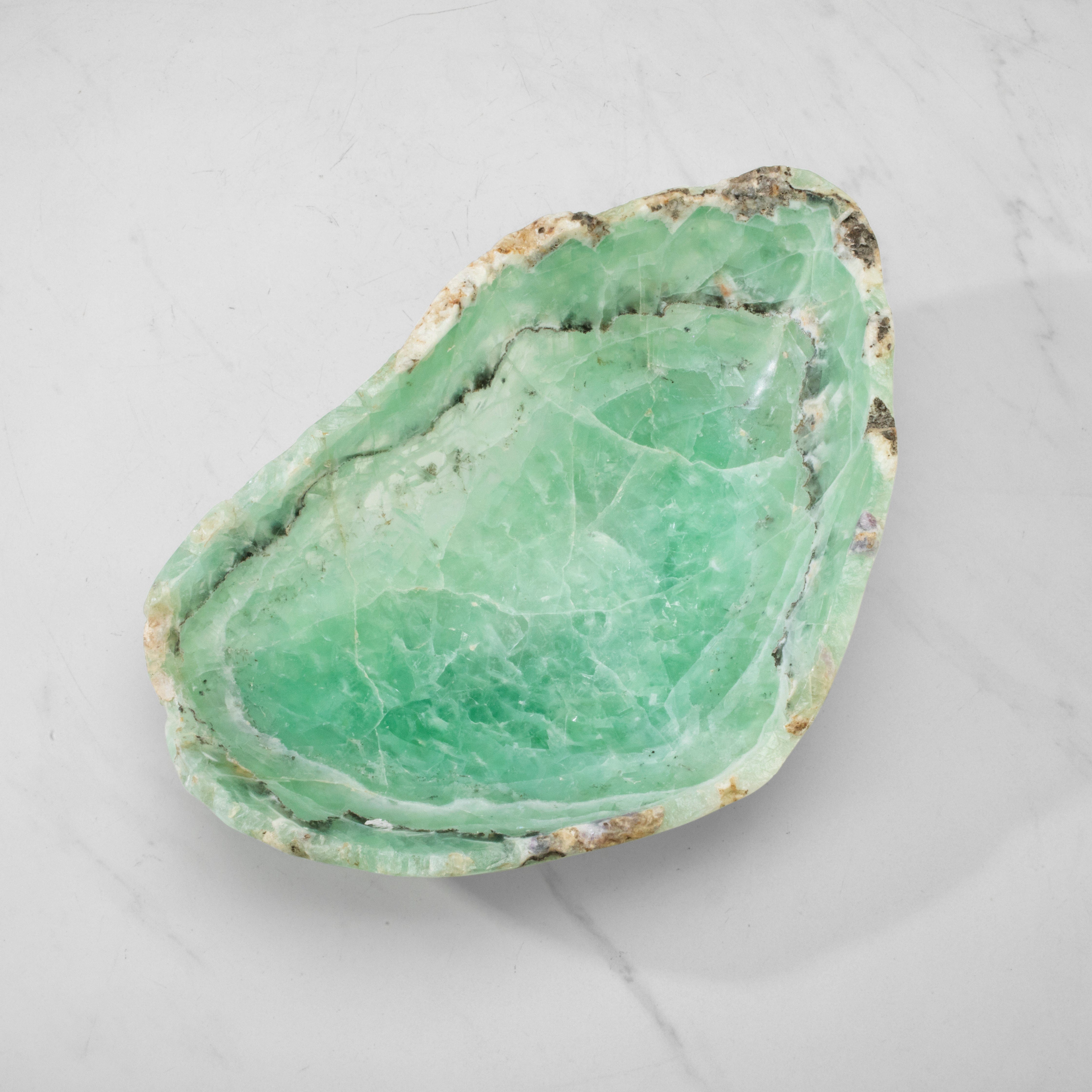 KALIFANO Gemstone Bowls Natural Green Fluorite Bowl 14" BFL8400.001