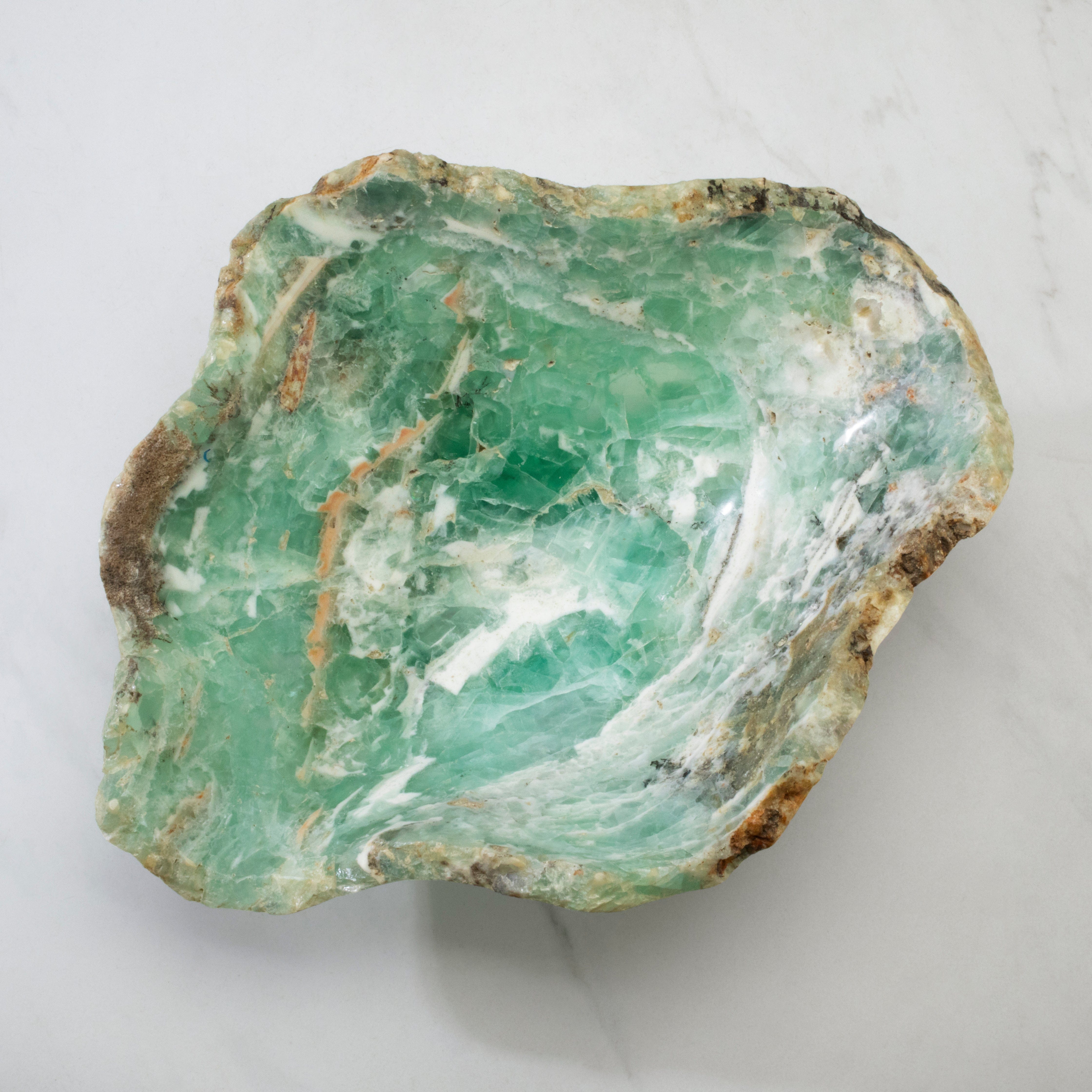KALIFANO Gemstone Bowls Natural Green Fluorite Bowl 15" BFL9200.001