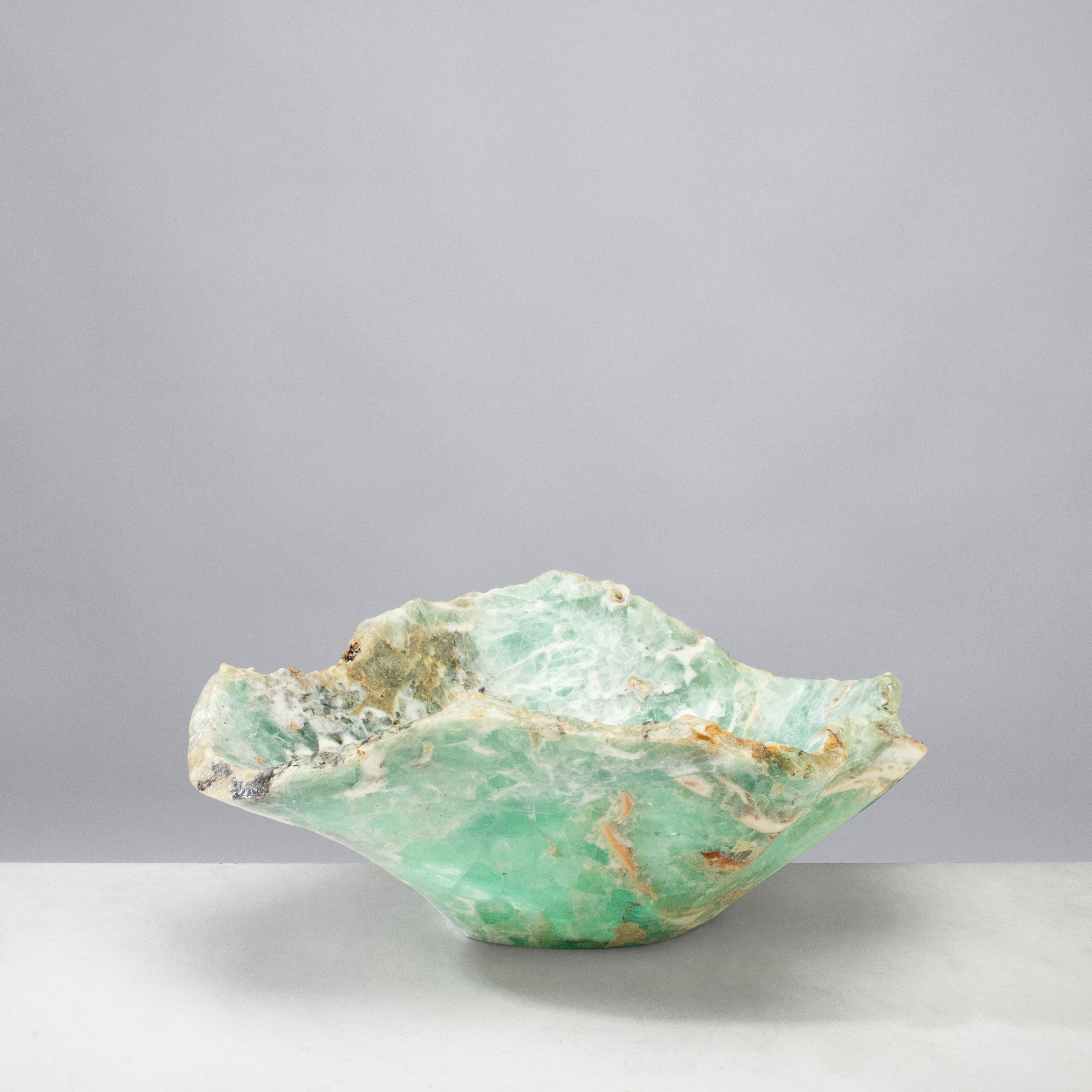 KALIFANO Gemstone Bowls Natural Green Fluorite Bowl 15" BFL9200.001