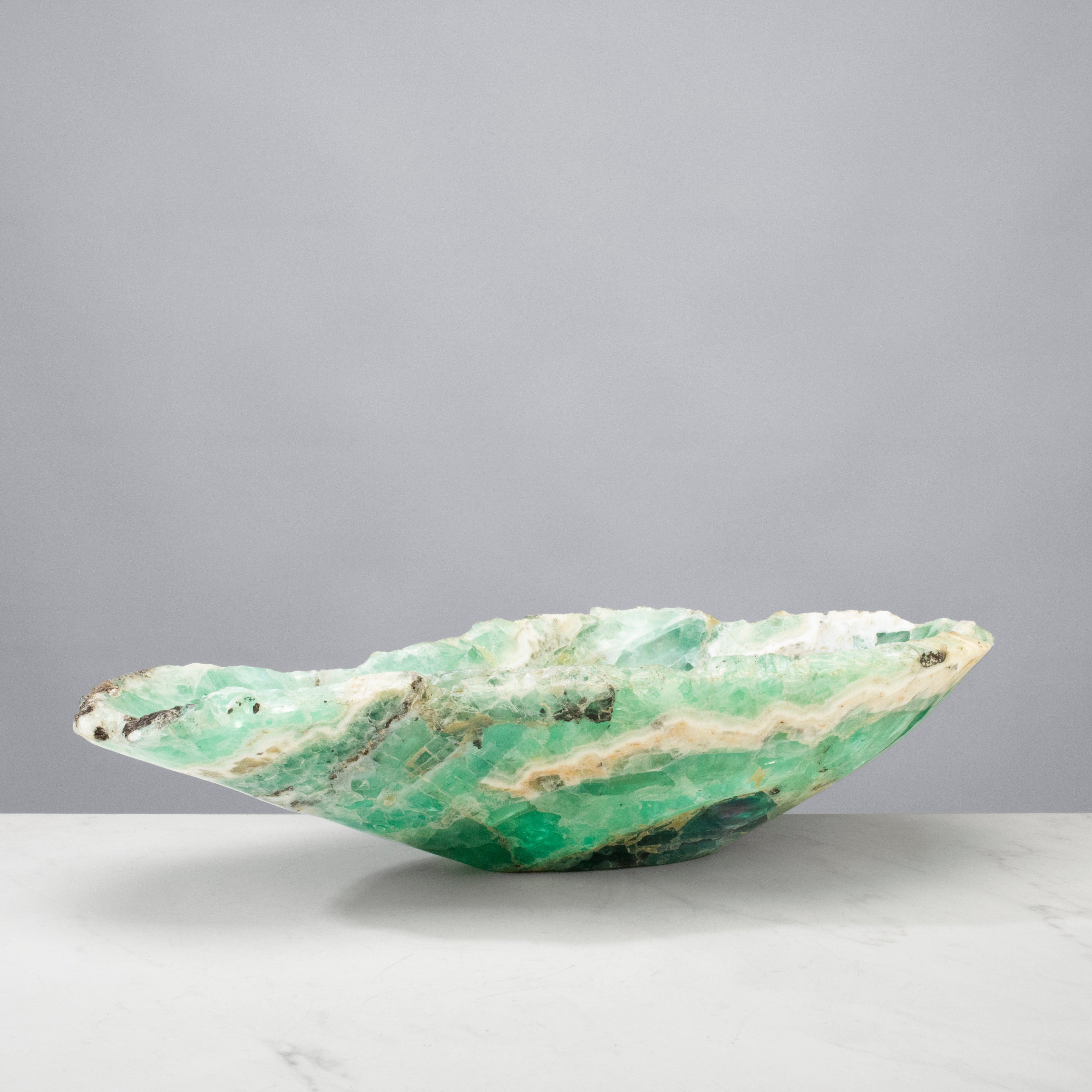 KALIFANO Gemstone Bowls Natural Green Fluorite Bowl 16" BFL9000.004