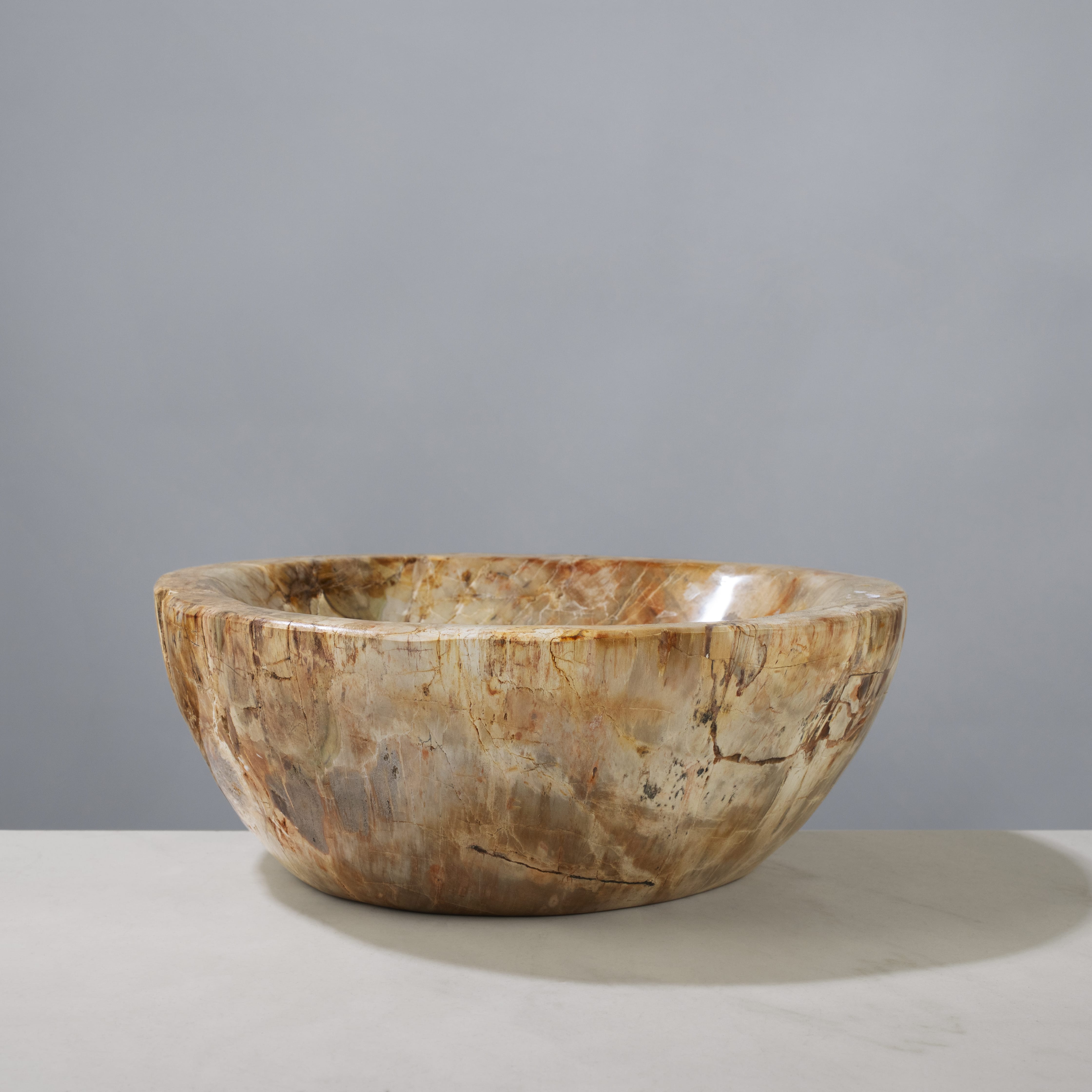 Kalifano Gemstone Bowls Petrified Wood Bowl from Madagascar - 8.25" BOWL2000-PW.001