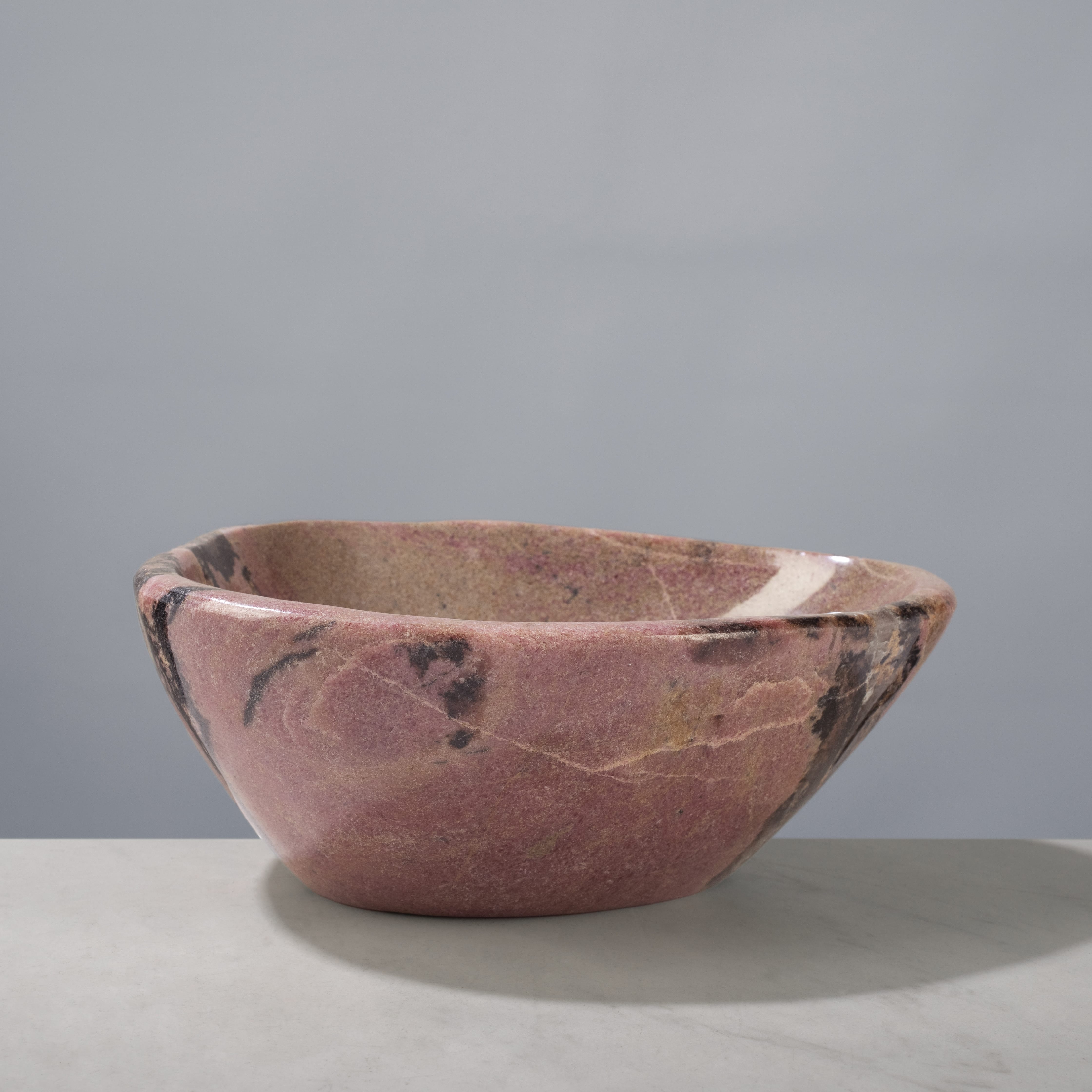 Kalifano Gemstone Bowls Rhodonite Bowl from Madagascar - 8.5" BOWL3200-RE.001