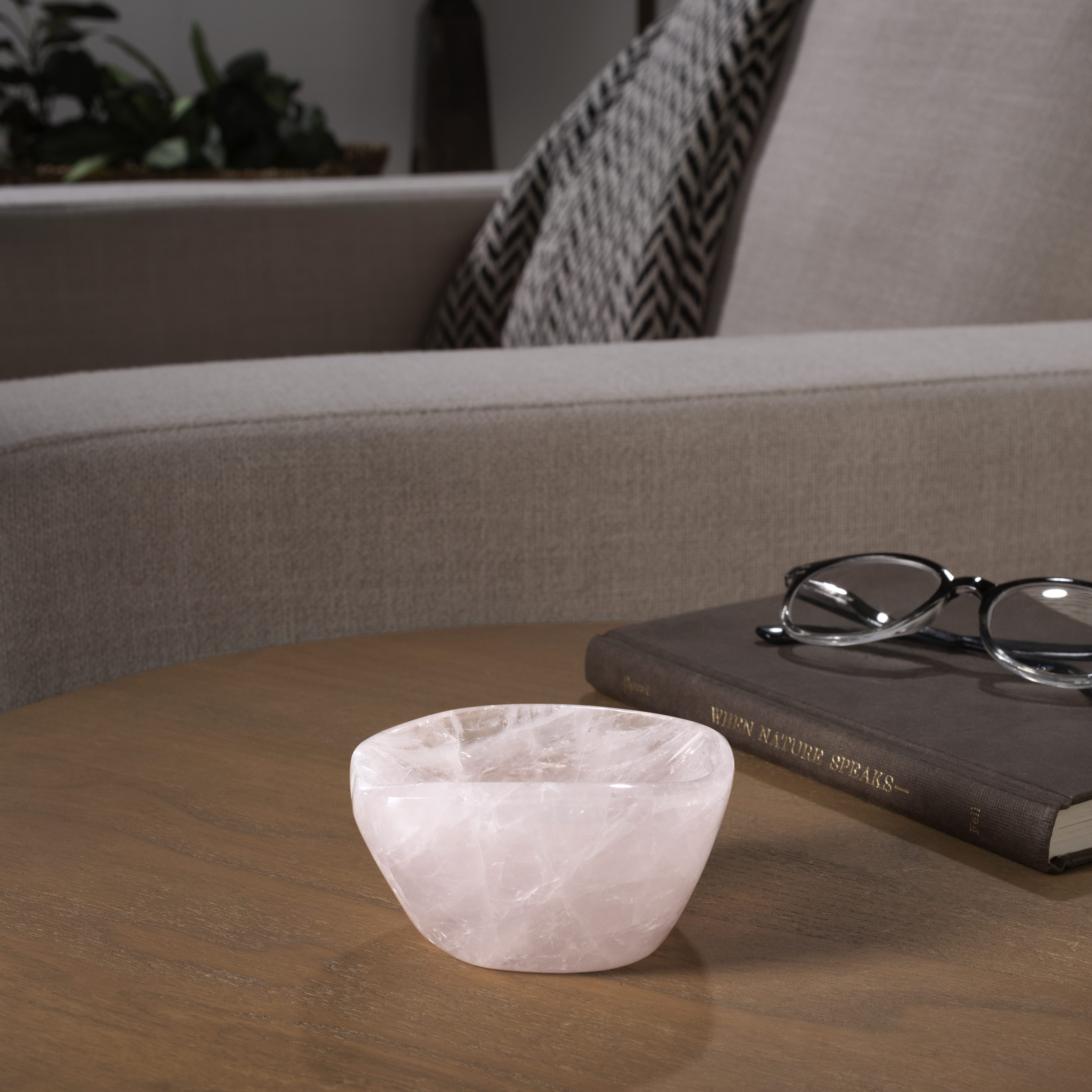 Kalifano Gemstone Bowls Rose Quartz Bowl from Madagascar - 3.75" BOWL800-RQ.001