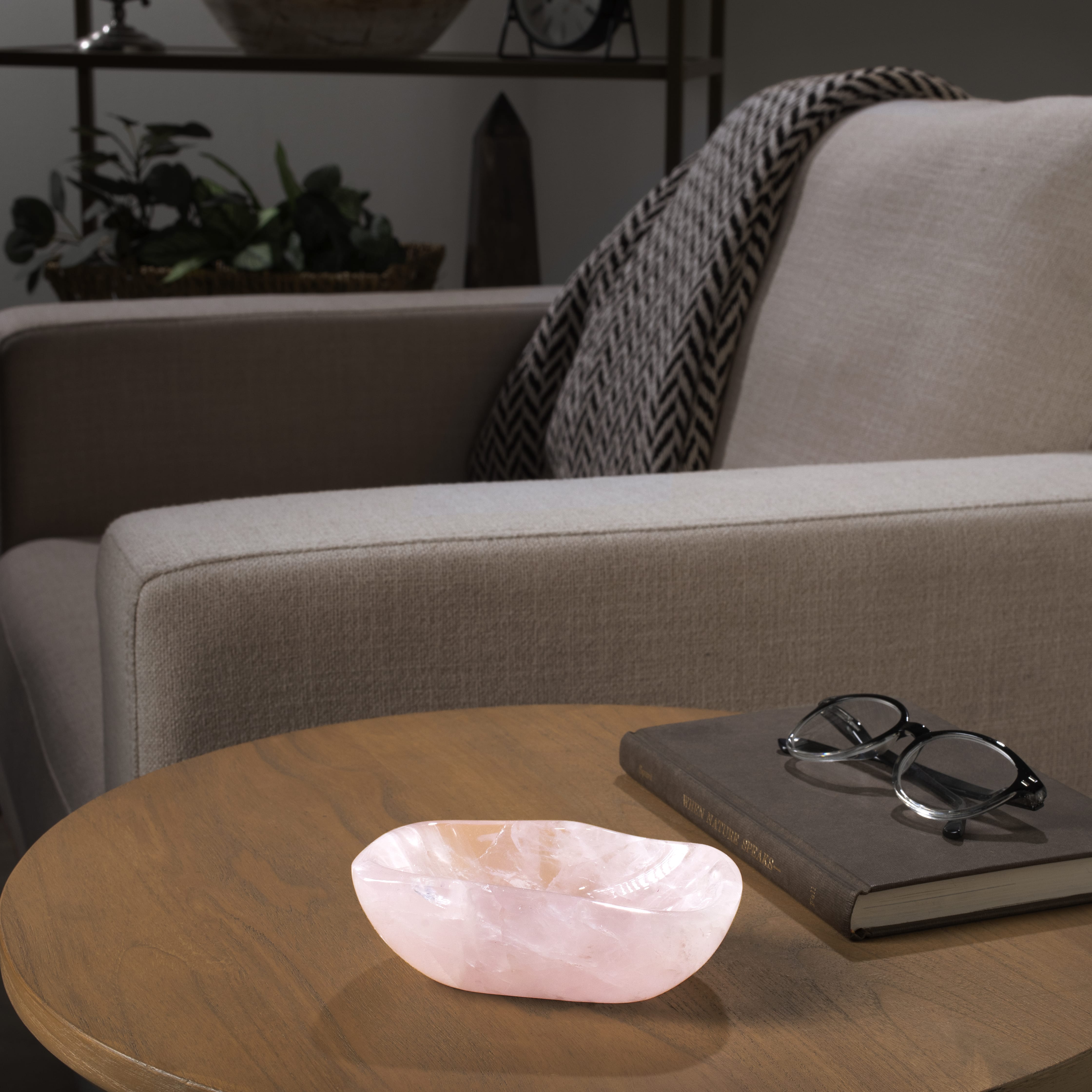 Kalifano Gemstone Bowls Rose Quartz Bowl from Madagascar - 5.25" BOWL800-RQ.003