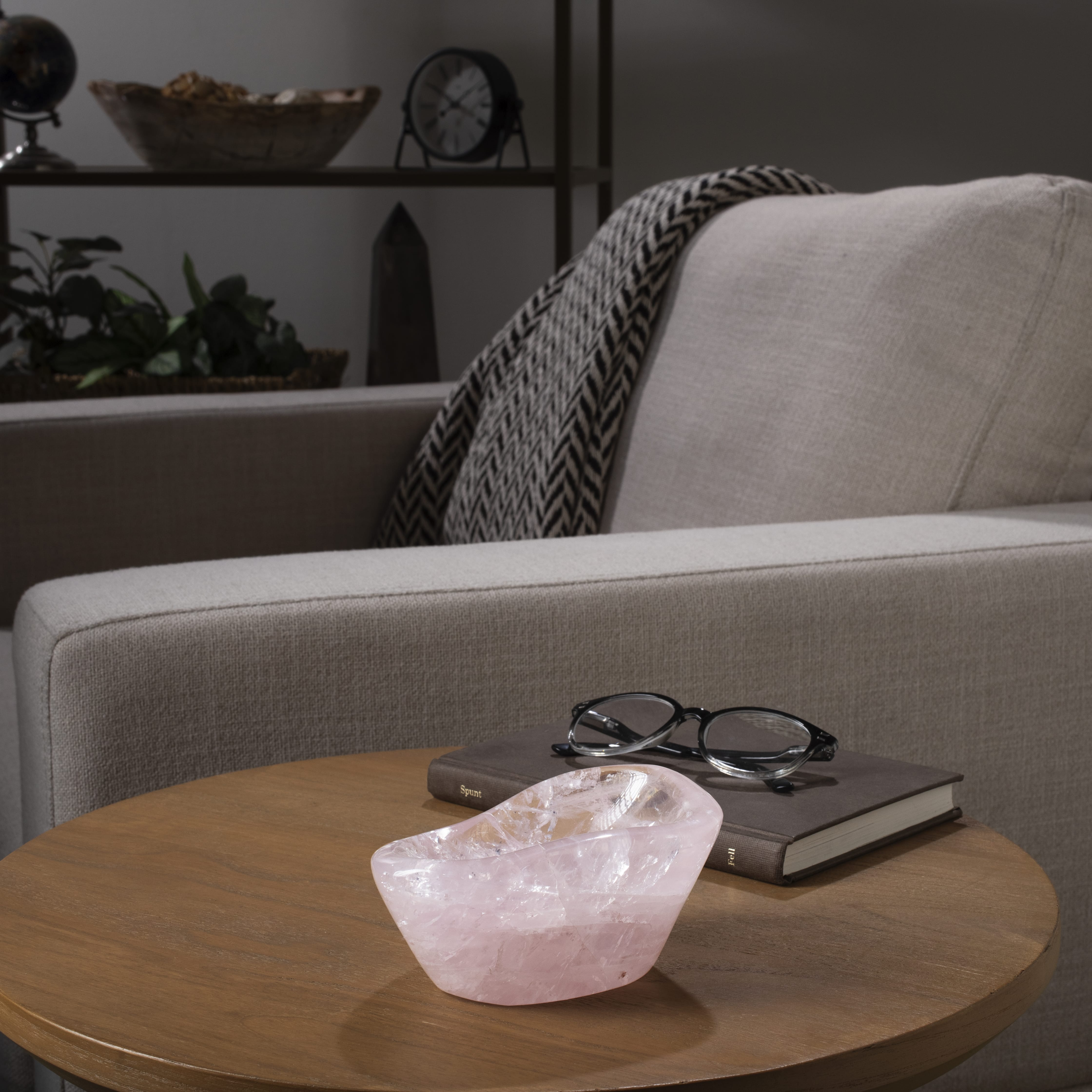 Kalifano Gemstone Bowls Rose Quartz Bowl from Madagascar - 5.5" BOWL1000-RQ.006