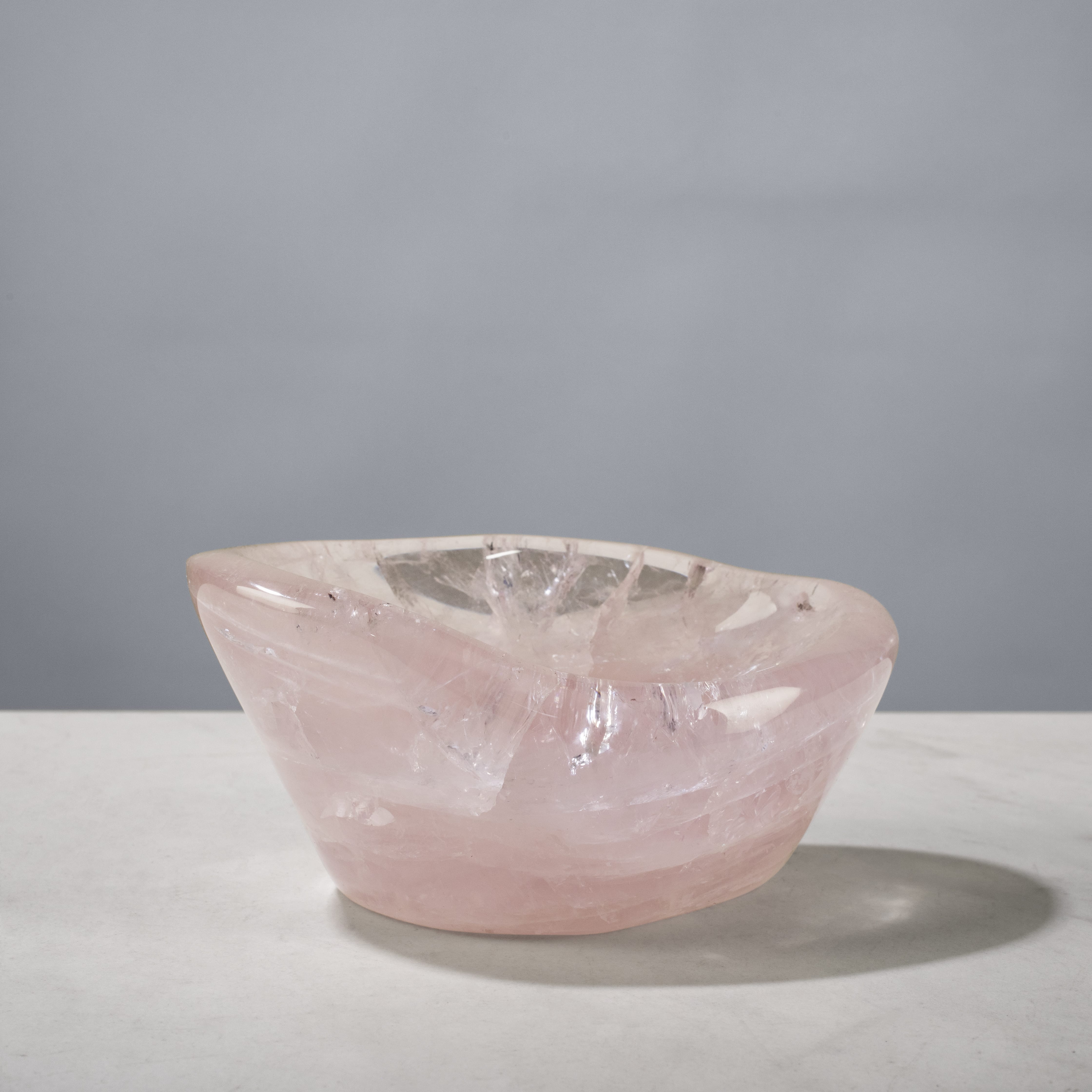 Kalifano Gemstone Bowls Rose Quartz Bowl from Madagascar - 5.5" BOWL1000-RQ.006