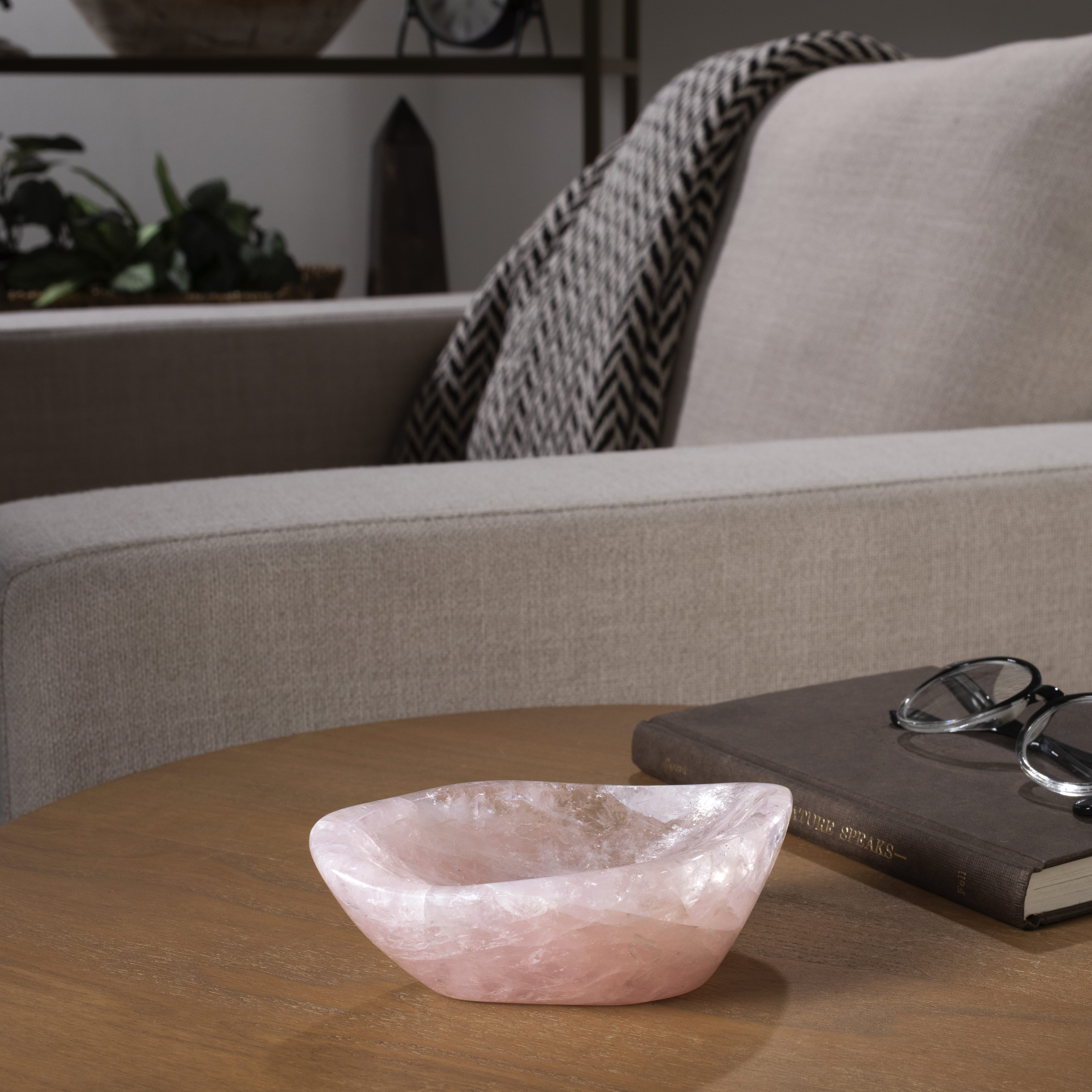Kalifano Gemstone Bowls Rose Quartz Bowl from Madagascar - 5.75" BOWL660-RQ.001