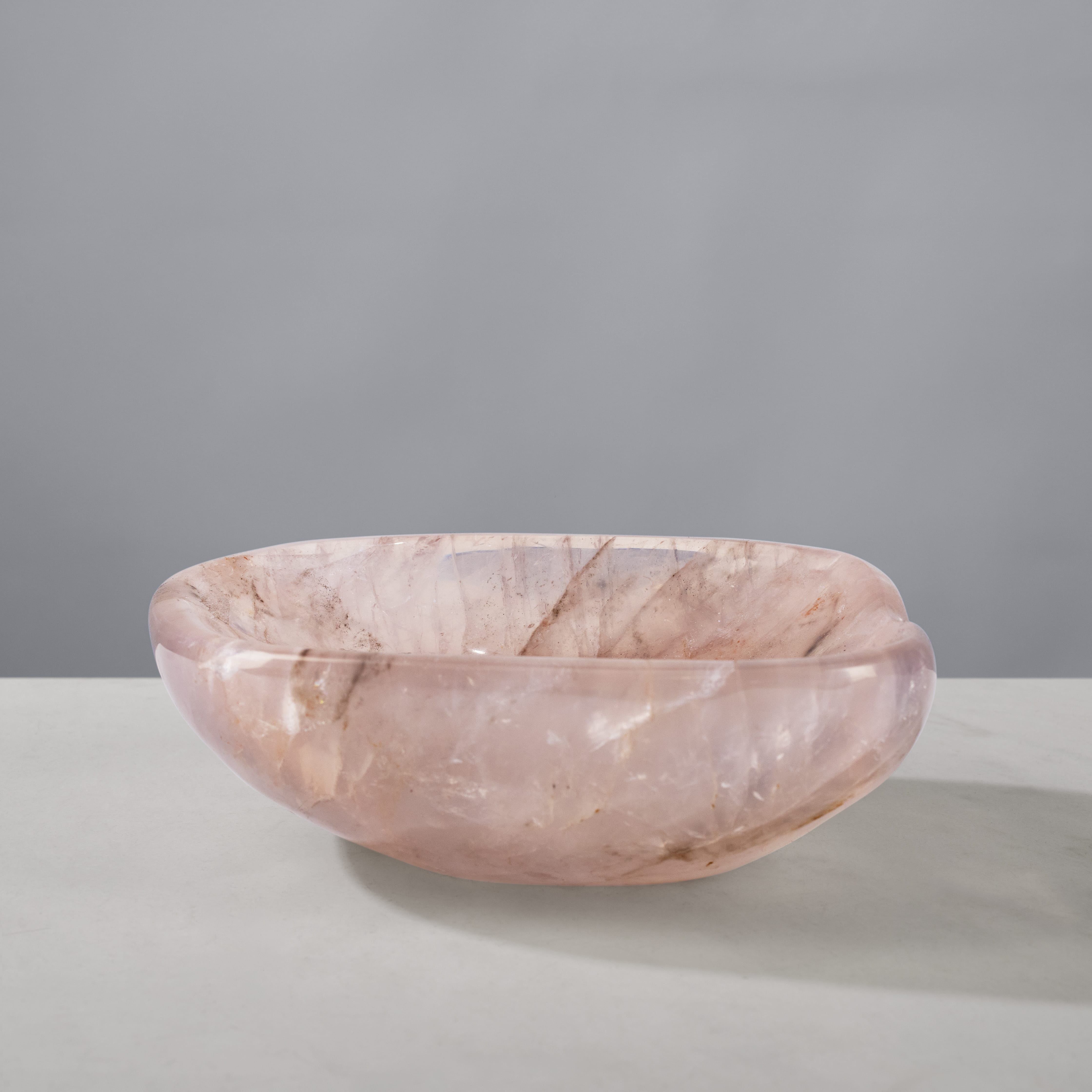 Kalifano Gemstone Bowls Rose Quartz Bowl from Madagascar - 6" BOWL1200-RQ.003