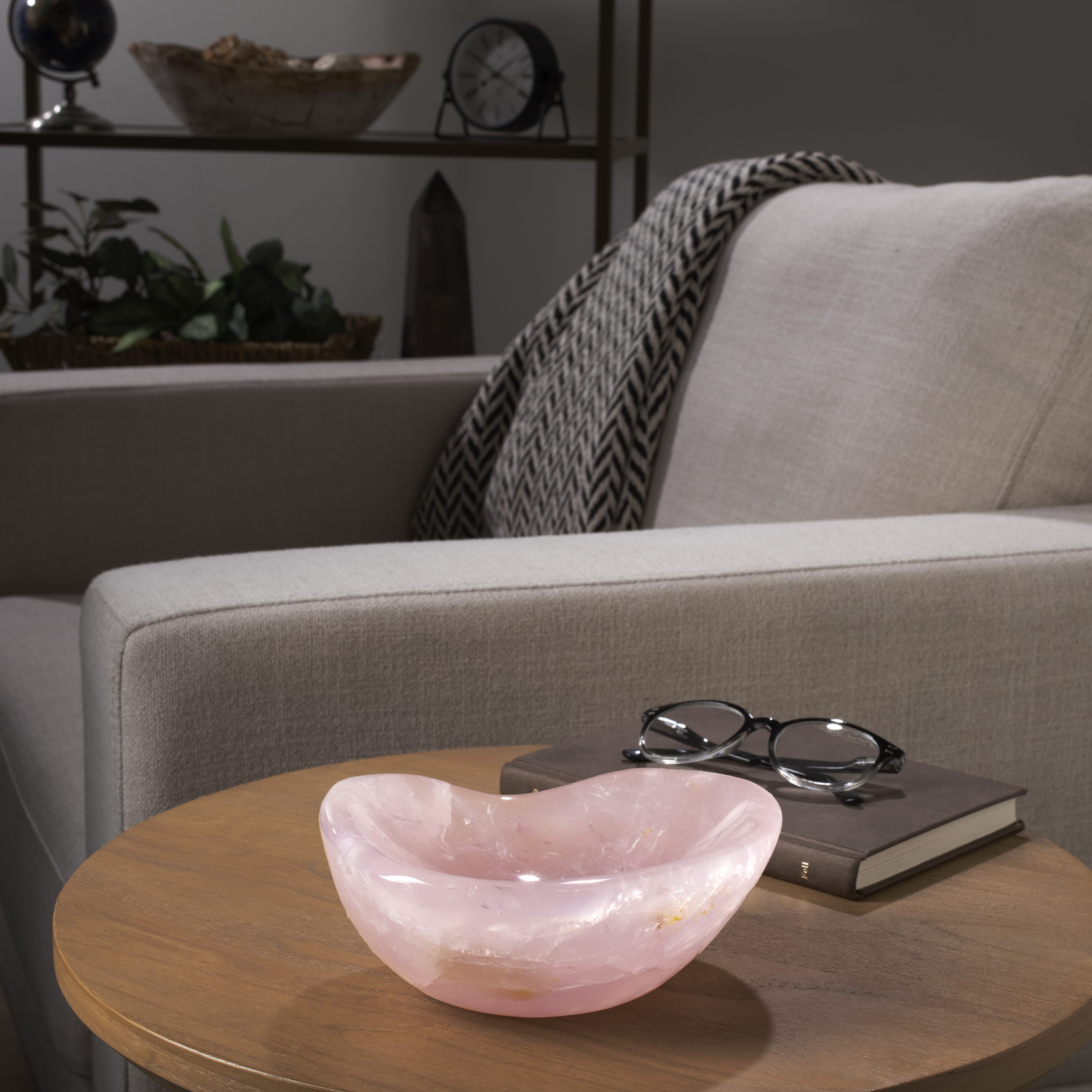 Kalifano Gemstone Bowls Rose Quartz Bowl from Madagascar - 7" BOWL800-RQ.004