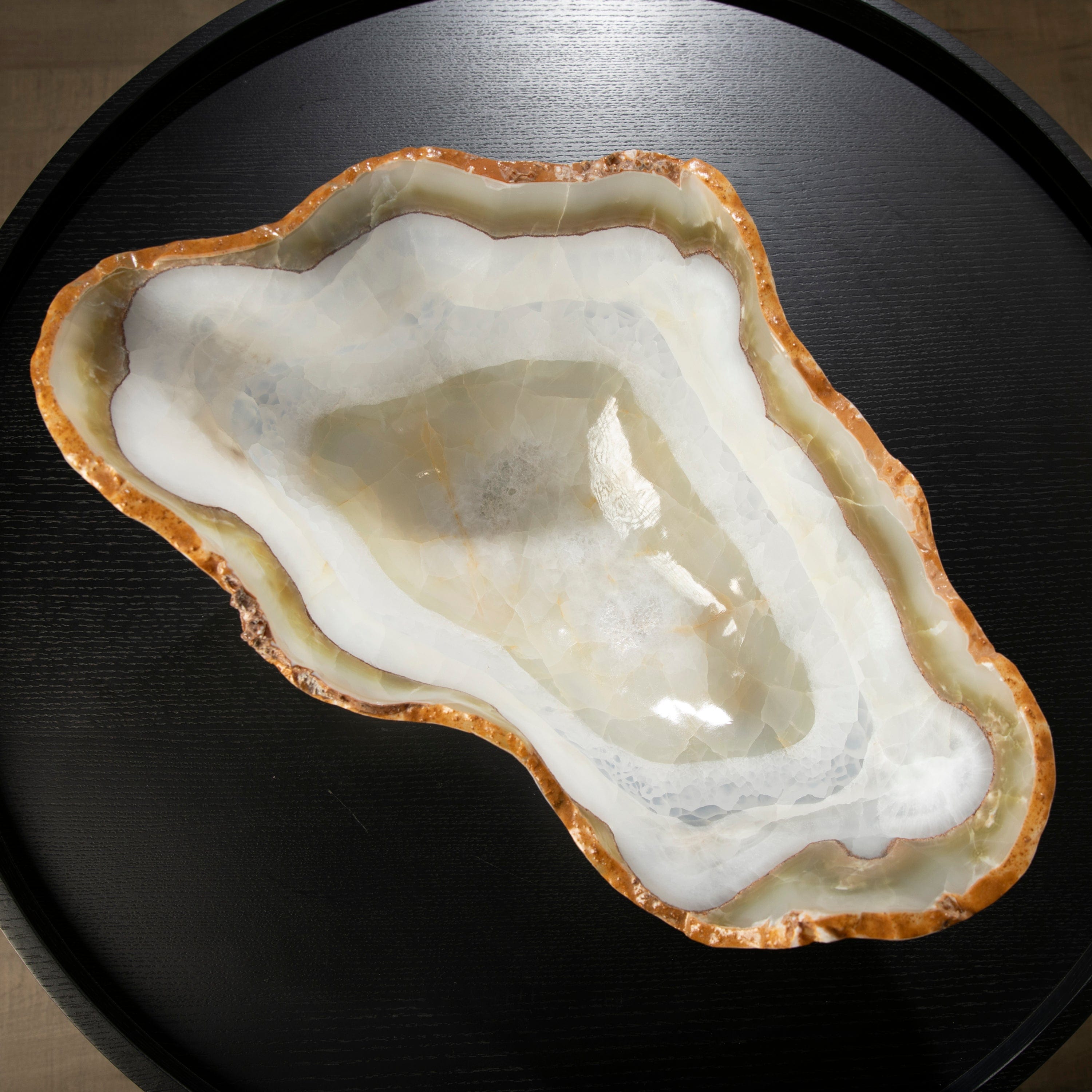 KALIFANO Gemstone Bowls White and Green Onyx Bowl 23" BOX11000.002