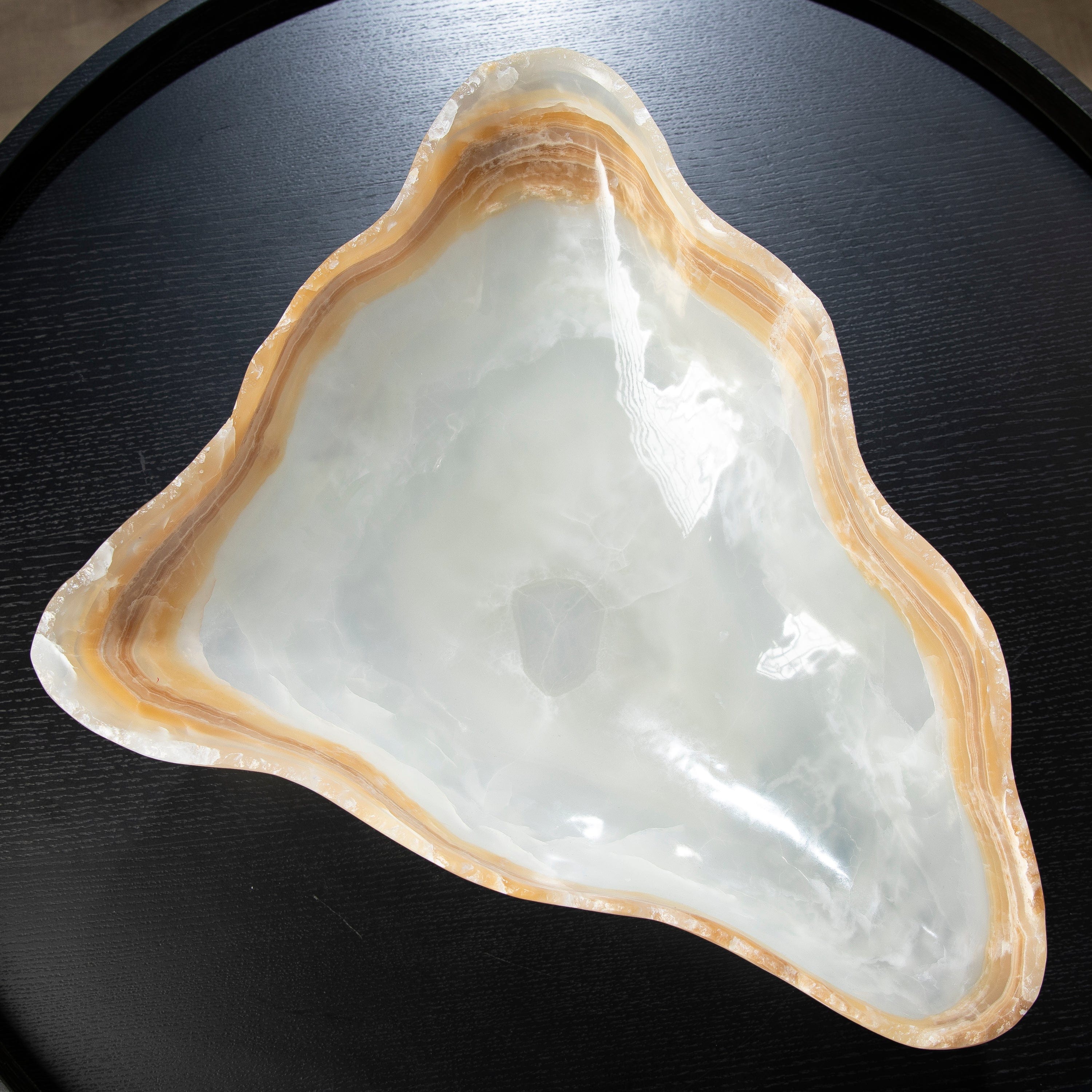 KALIFANO Gemstone Bowls White and Honey Onyx Bowl 20" BOX11000.006