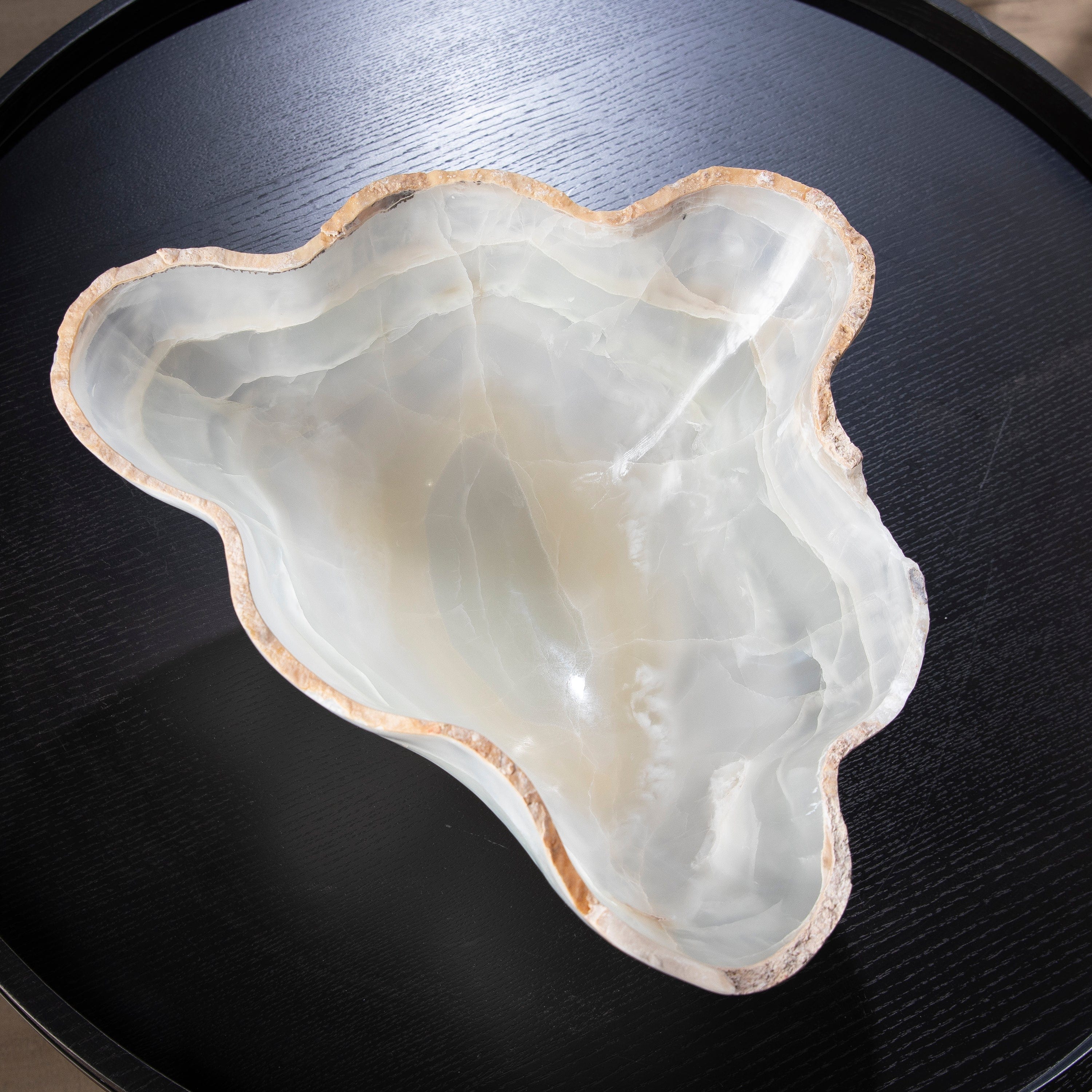KALIFANO Gemstone Bowls White Onyx Bowl 18" BOX9600.002