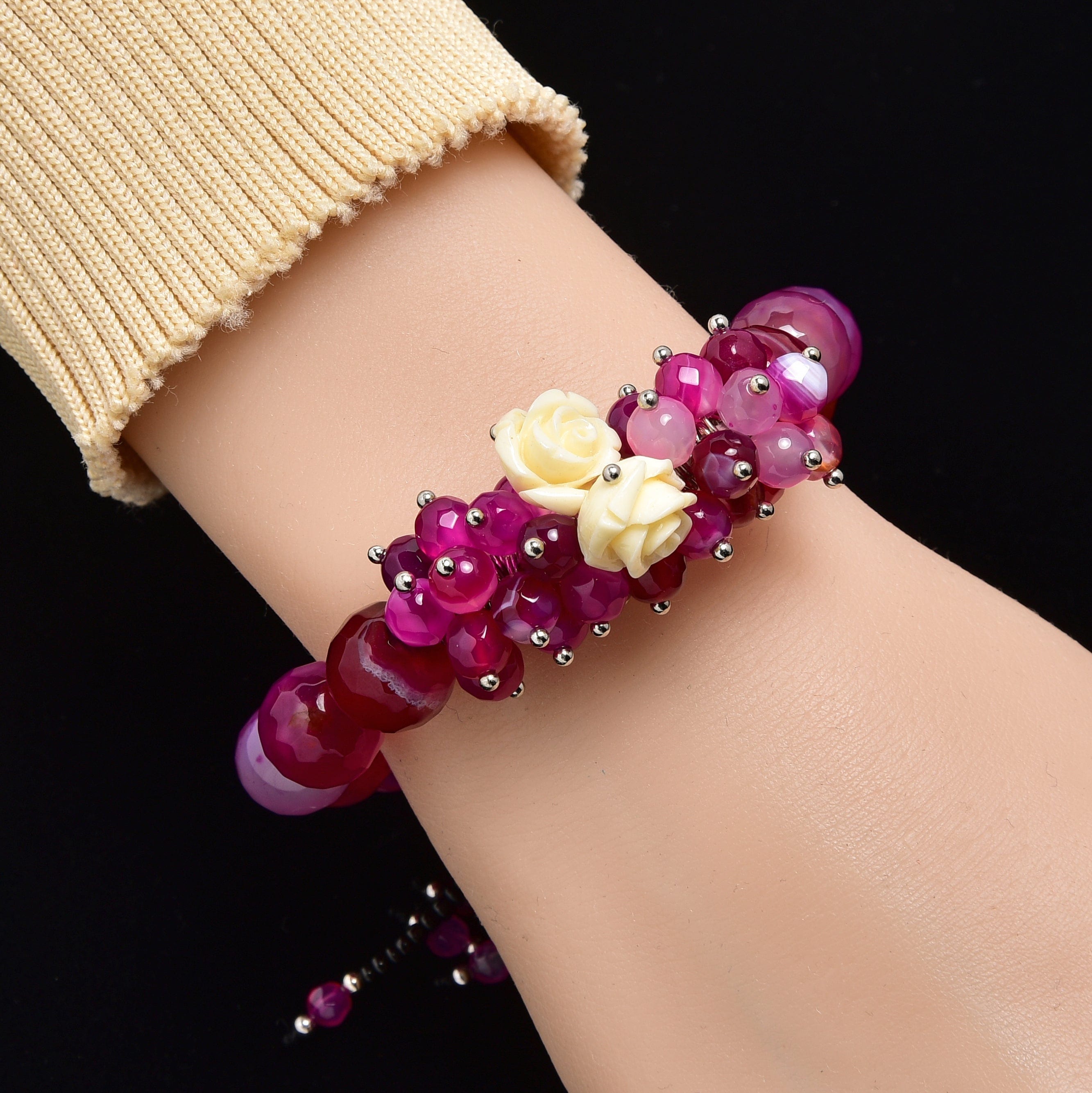 Flower gemstone bracelet deals
