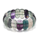 Fluorite Faceted Gemstone Bead Elastic Bracelet