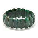 Green Jasper Faceted Gemstone Bead Elastic Bracelet
