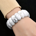 Howlite Gemstone 25mm Beads Elastic Bracelet